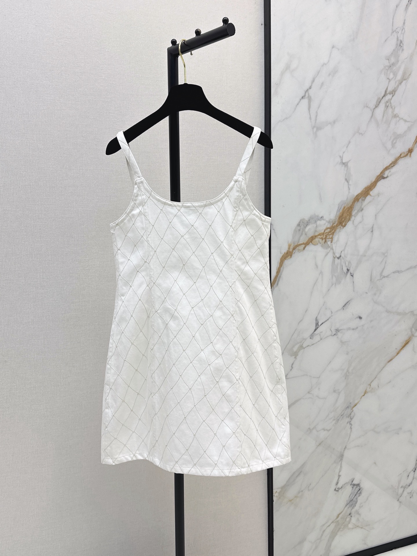 Chan 26ss denim embroidery slip dress