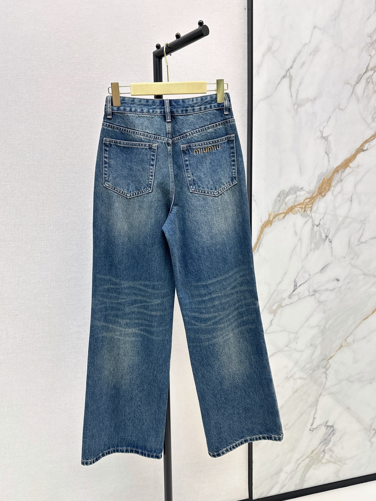Miu 26fw wash wide-leg jeans