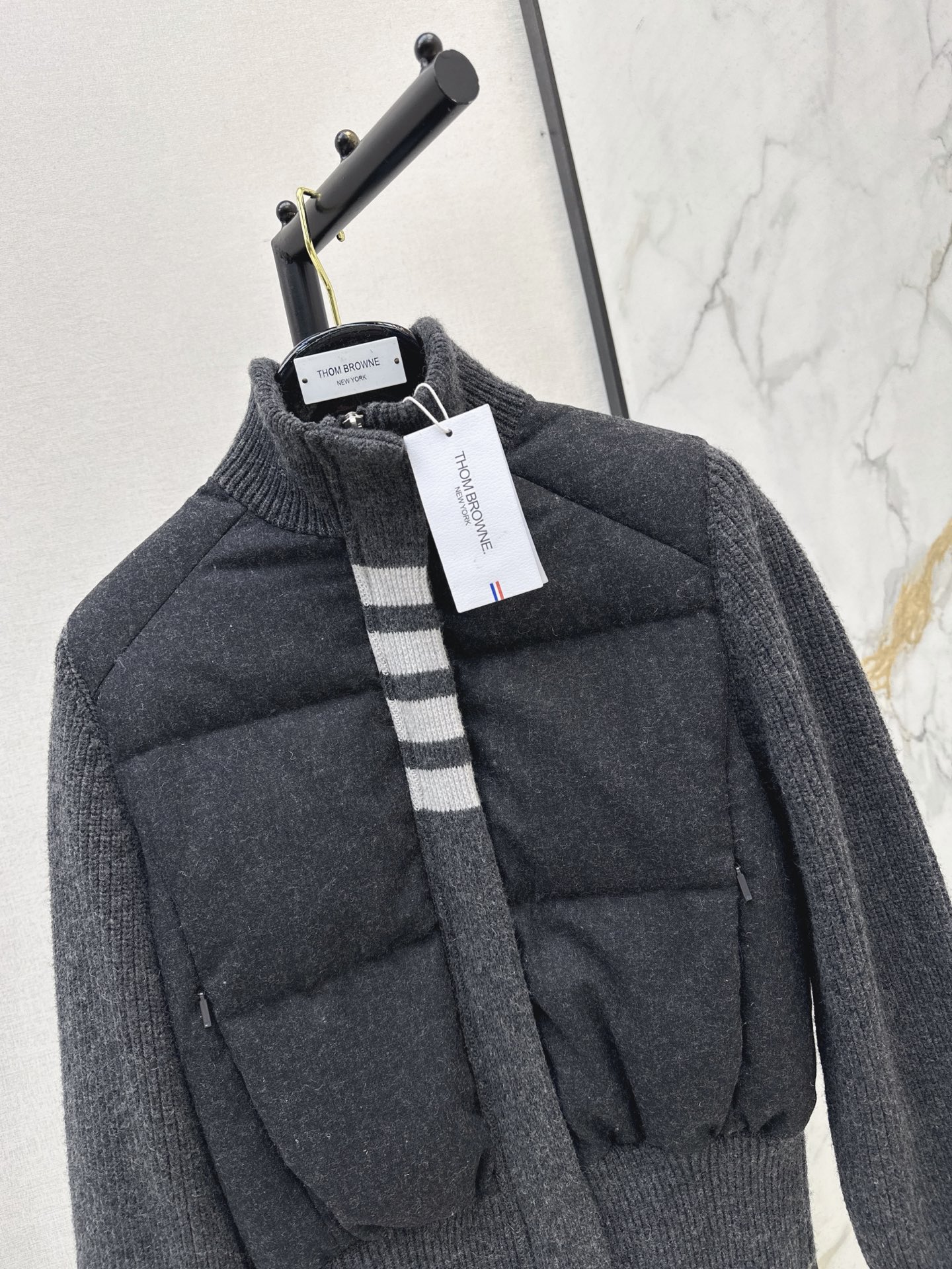 Thom 26fw knit contract down jacket