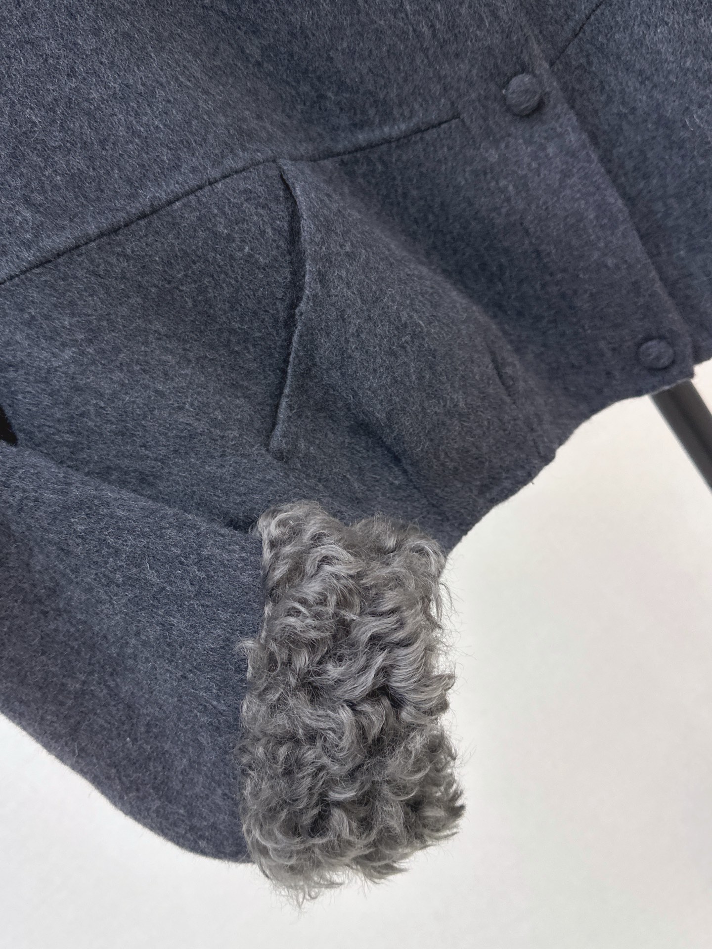 Max 26fw fur-trim woolen jacket