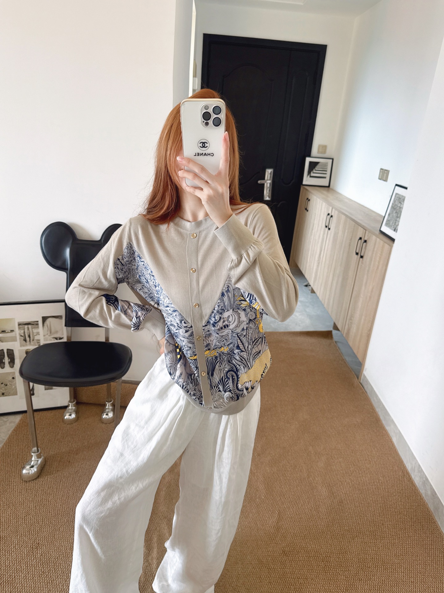 Her 26fw print knit cardigan