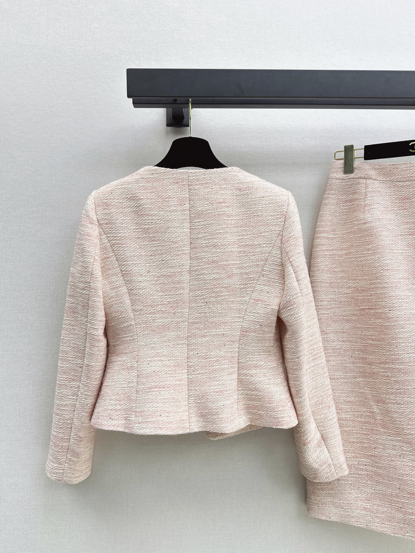 Chan 26fw tweed woven jacket skirt sets