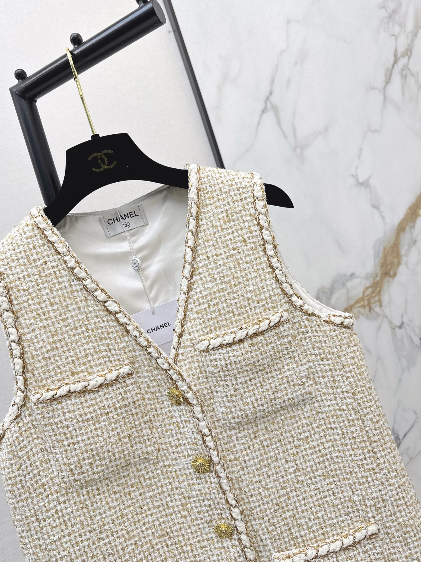 Chan 26fw tweed woven vest