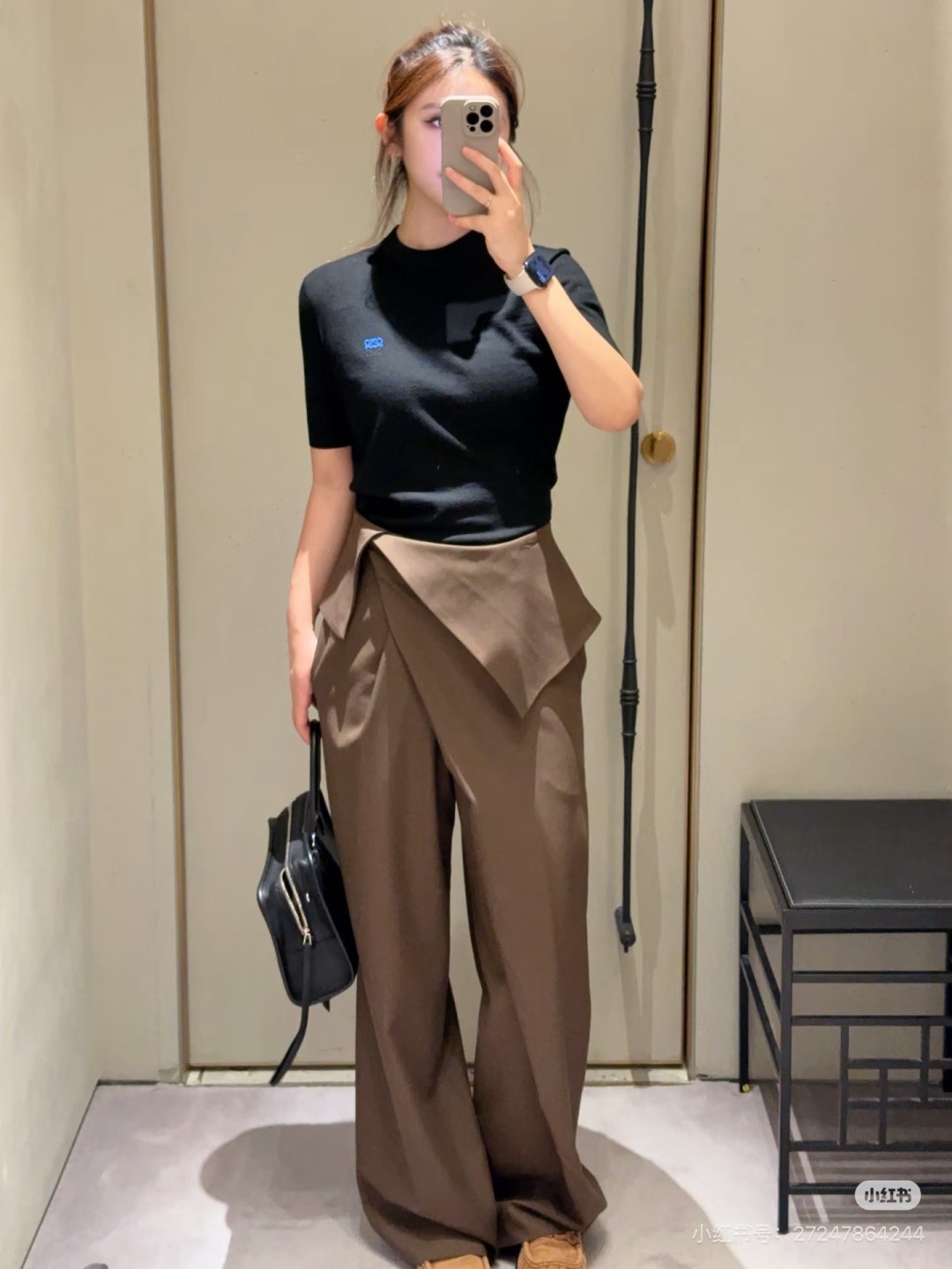 Loe 26fw asymmetric wide-leg pants