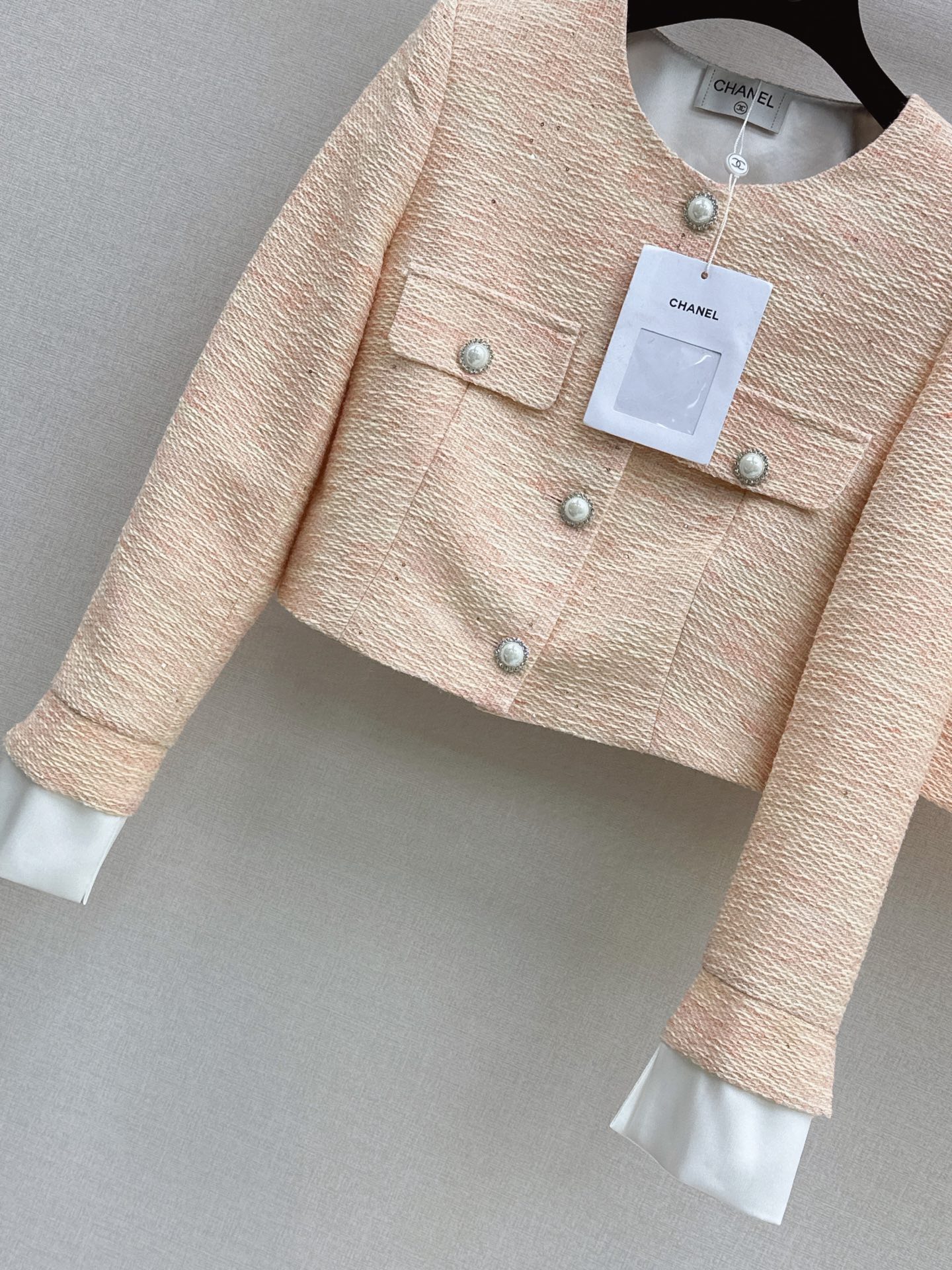 Chan 26fw cropped tweed jacket skirt sets