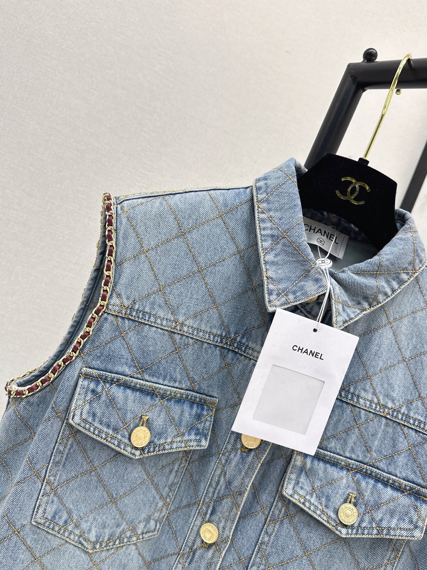 Chan 26fw denim vest jacket