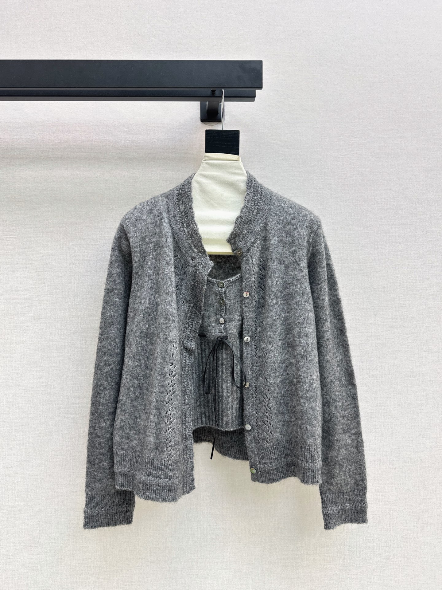 ES 26fw wool knit vest cardigan sets