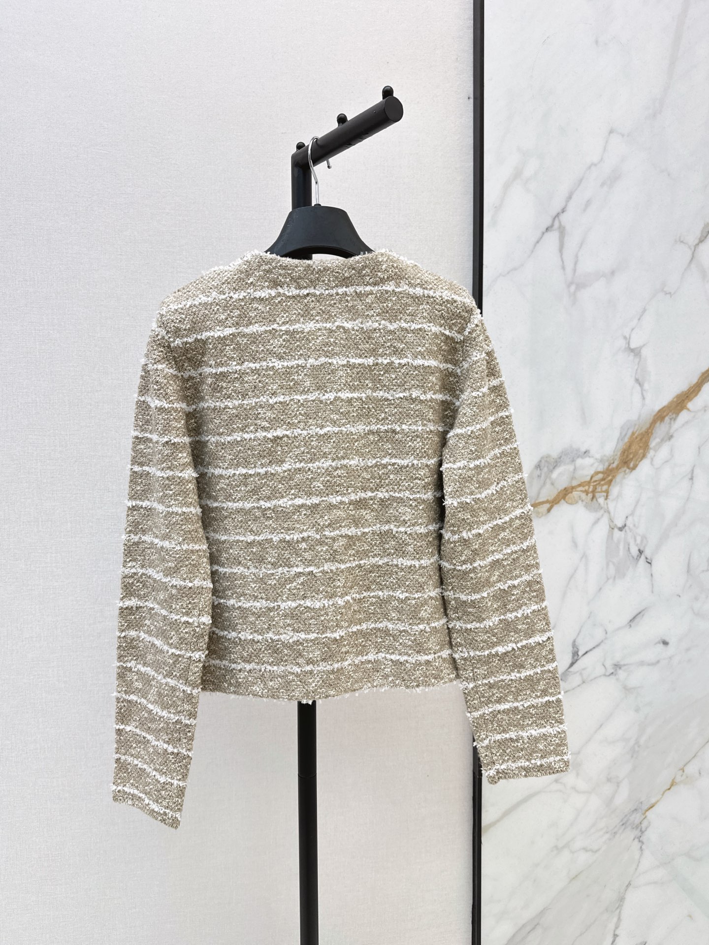 Bal 26fw stripe knit cardigan