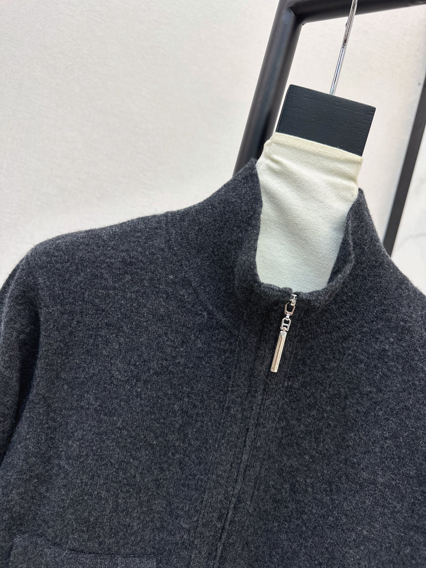 Brun 26fw stand collar knit cardigan