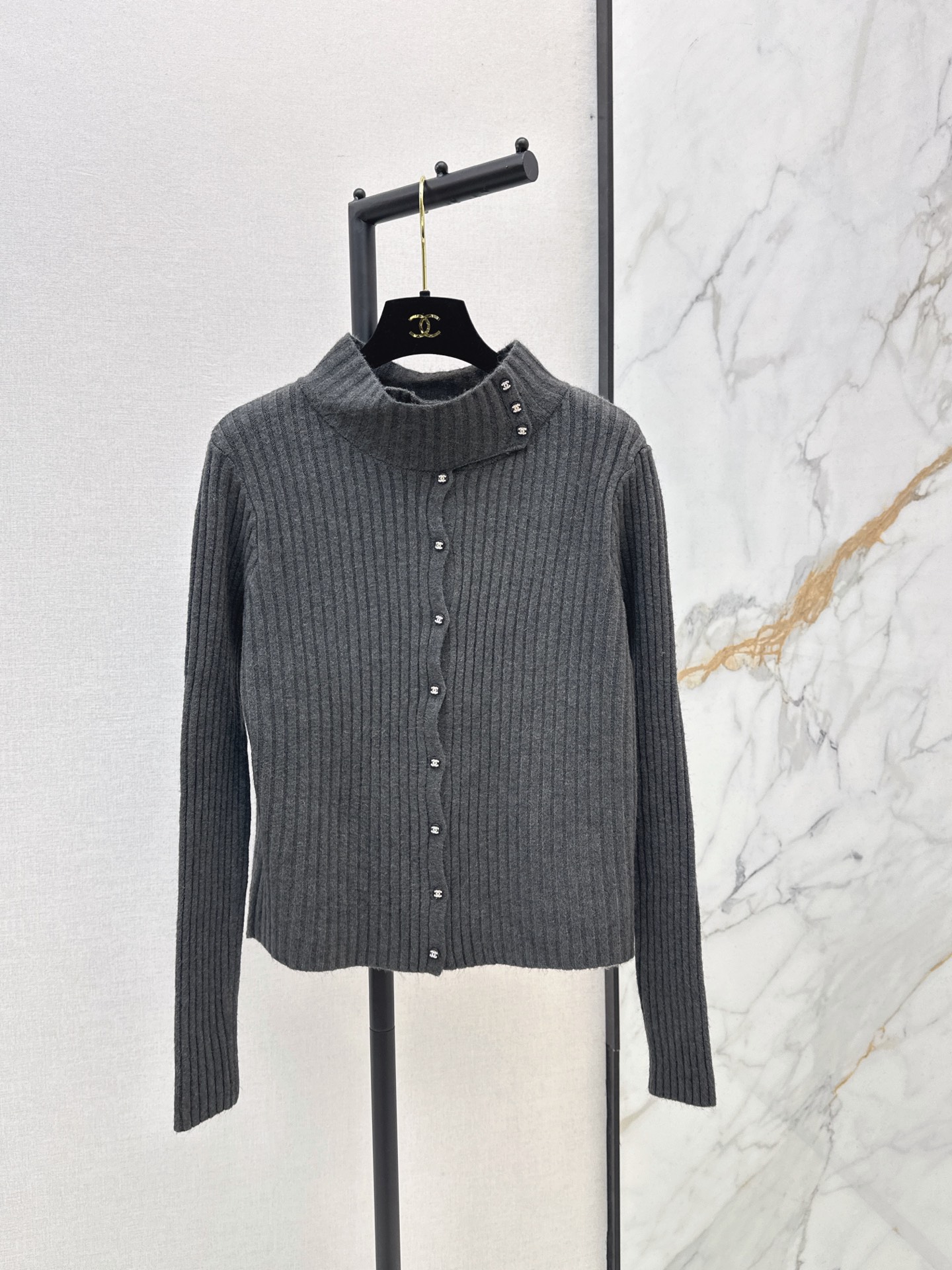 Chan 26fw slim-fit knit cardigan