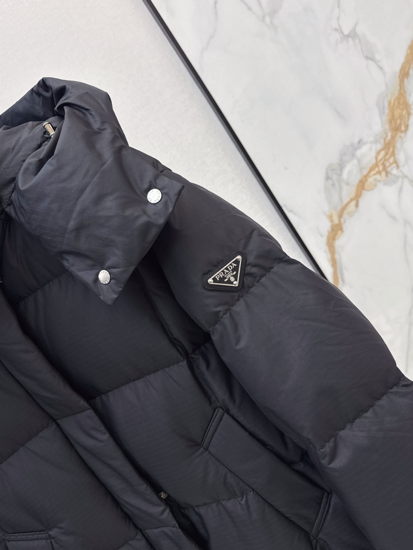 Pra 26fw hooded long down jacket
