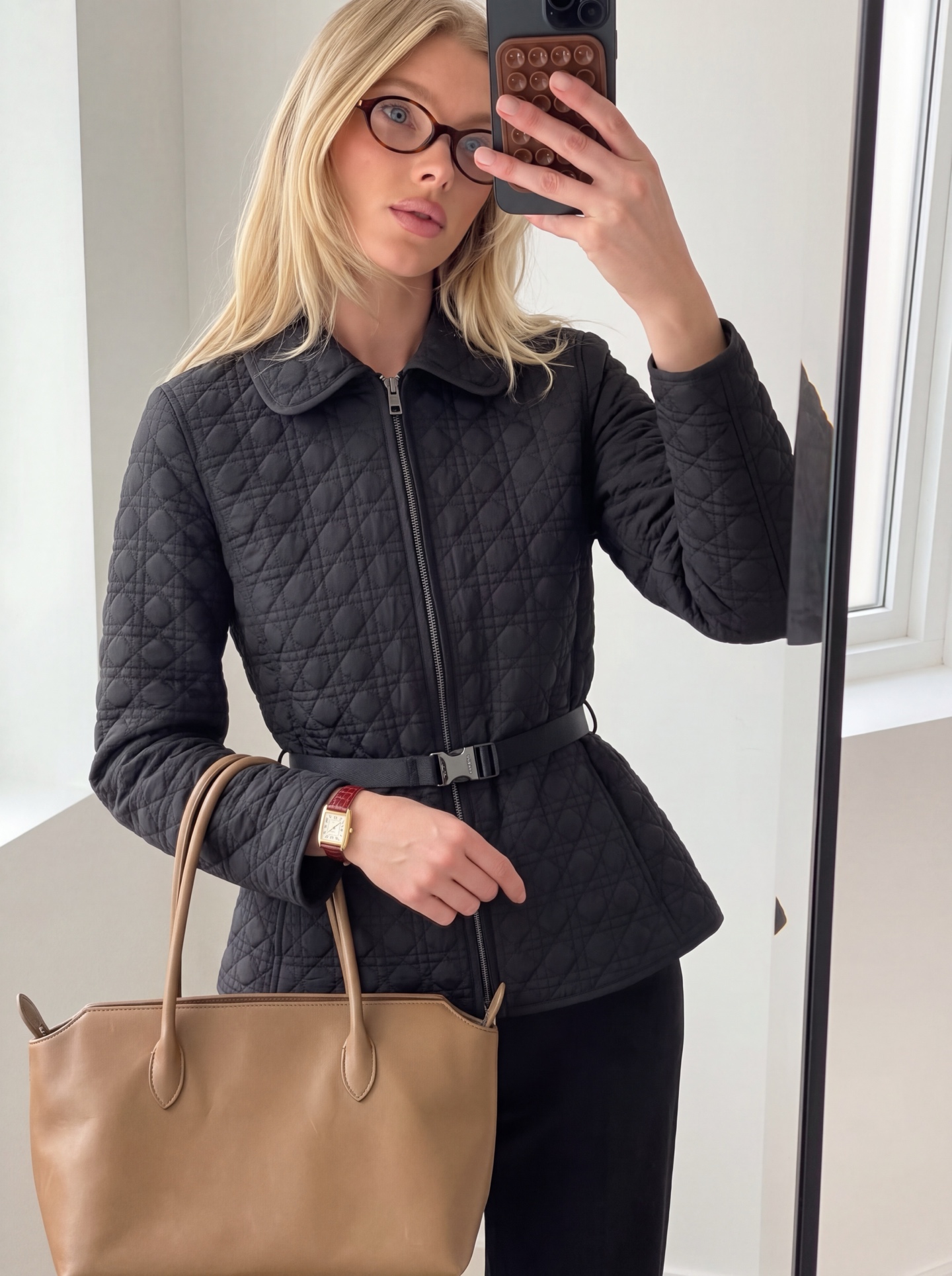 CD 26fw belted padded jacket