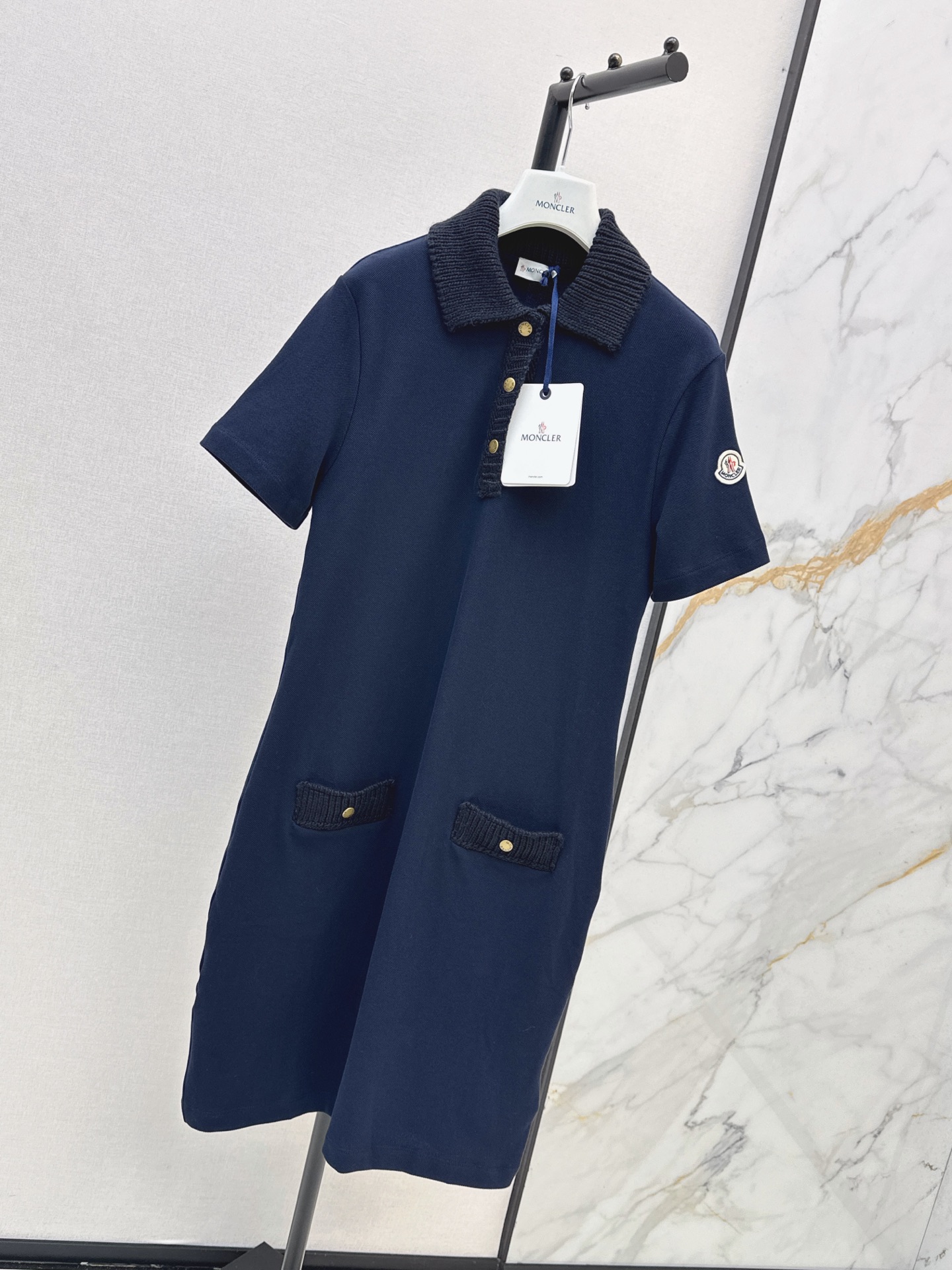 Monc 26ss knit contract polo dress