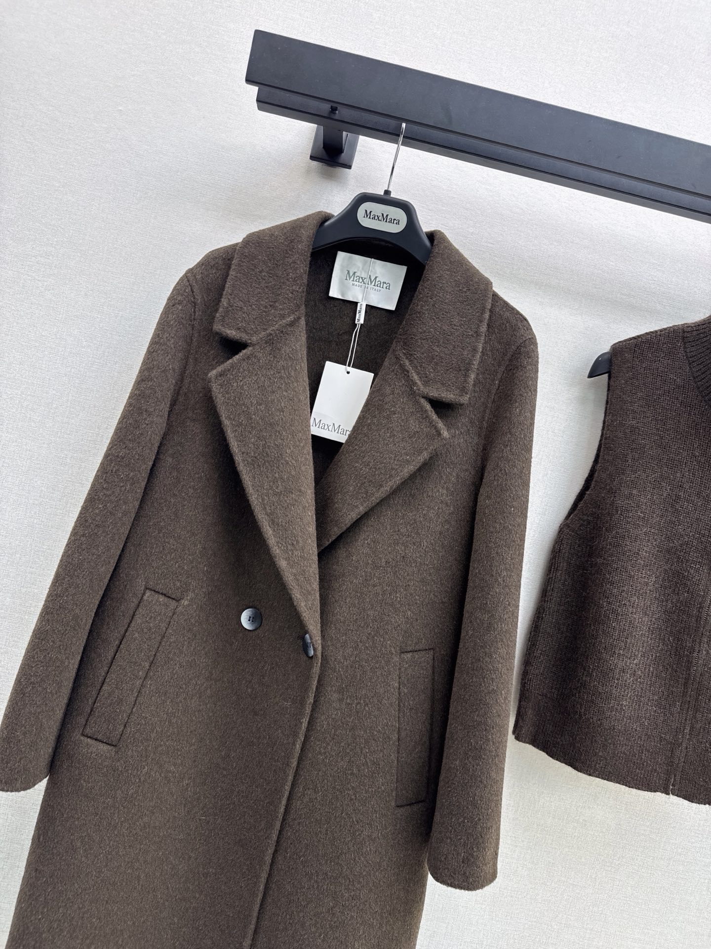 Max 26fw knit vest overcoats sets