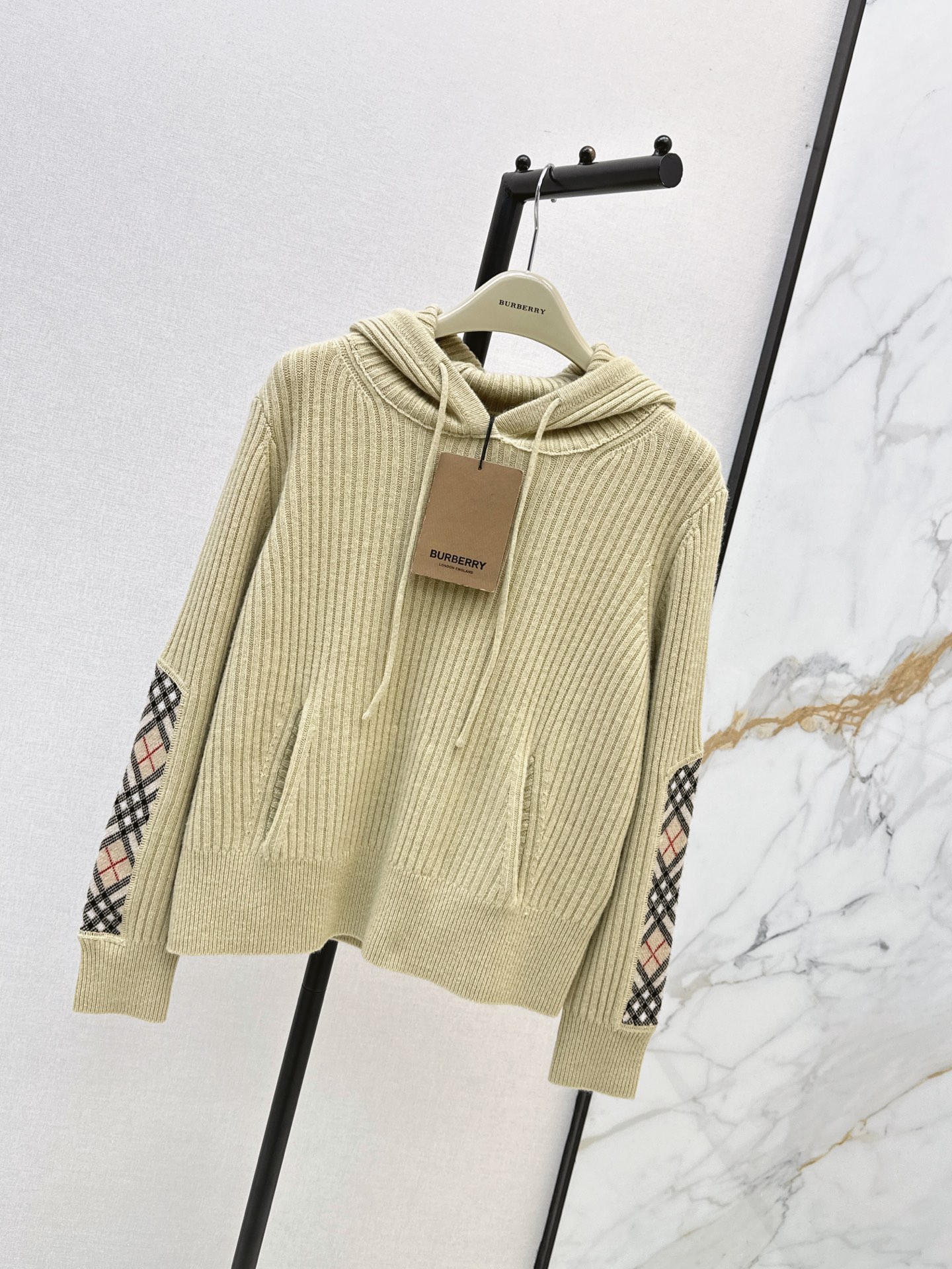 Bur 26fw hooded knit sweater
