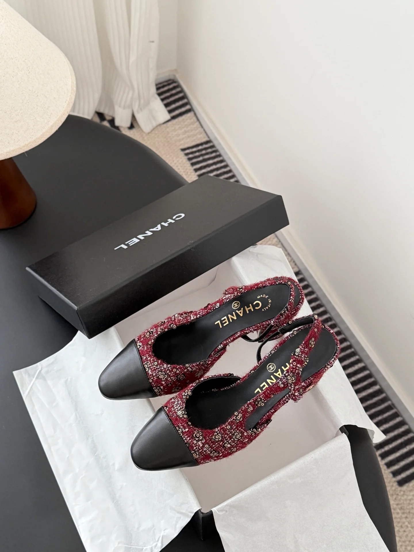 Chan 25fw slingback chunky heels