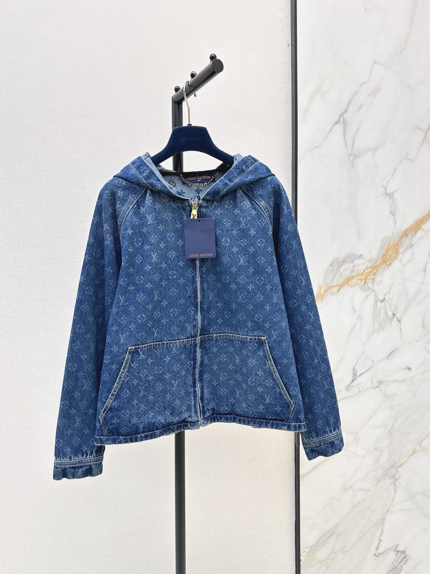 Loui 26fw jacquard hooded denim jacket