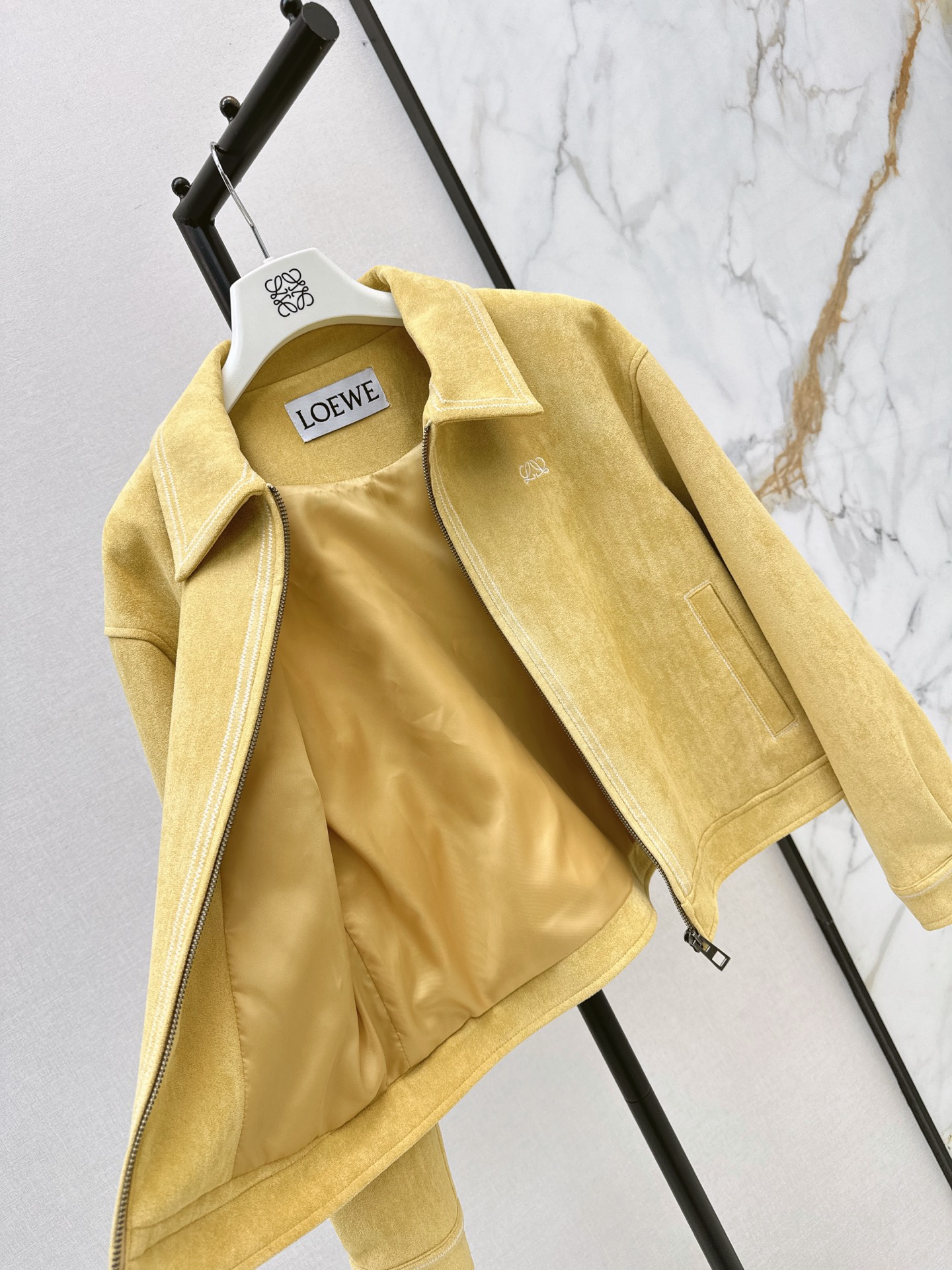 Loe 26fw suede-fleece jacket