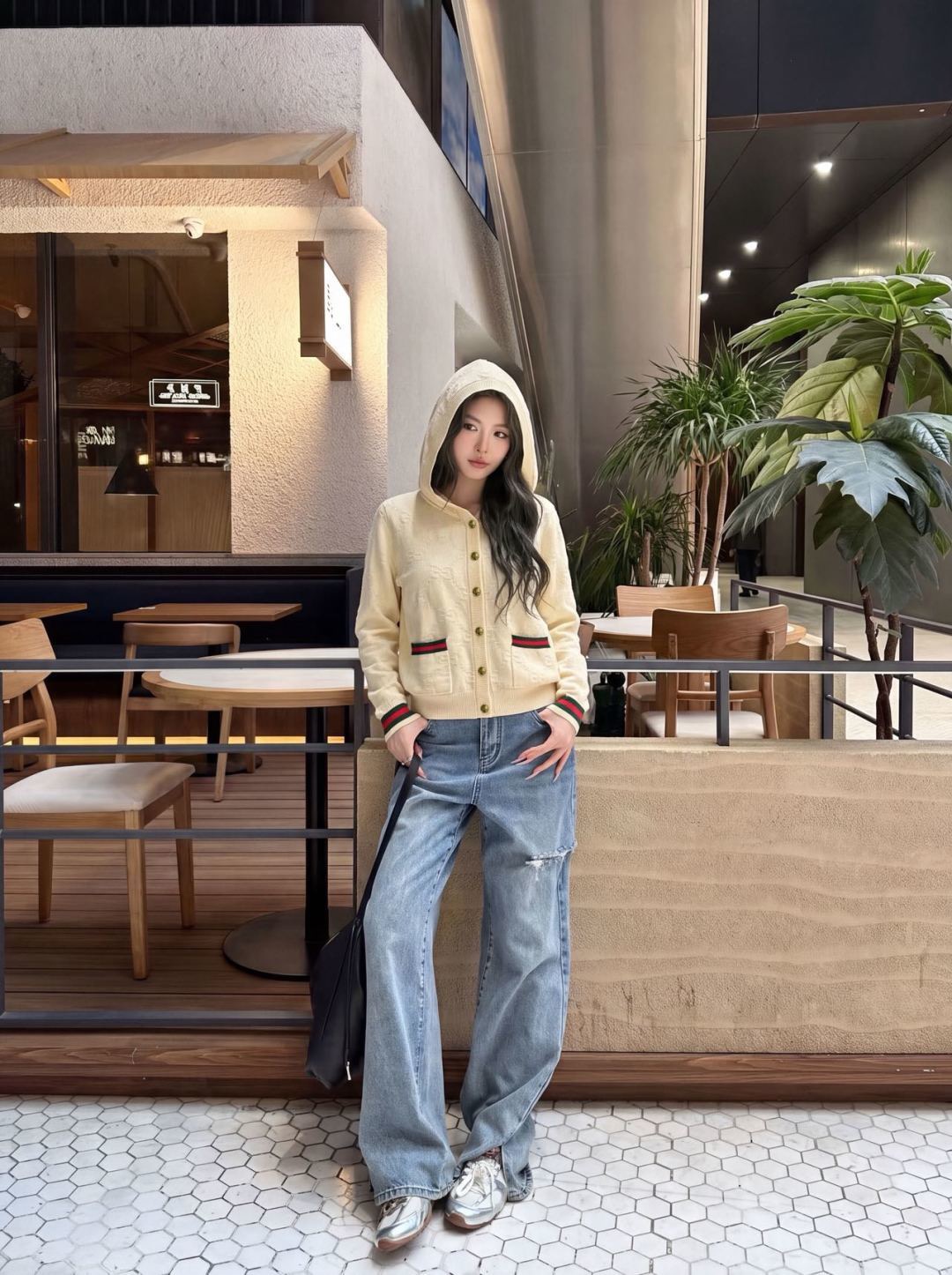 Guc 26fw hooded knit cardigan