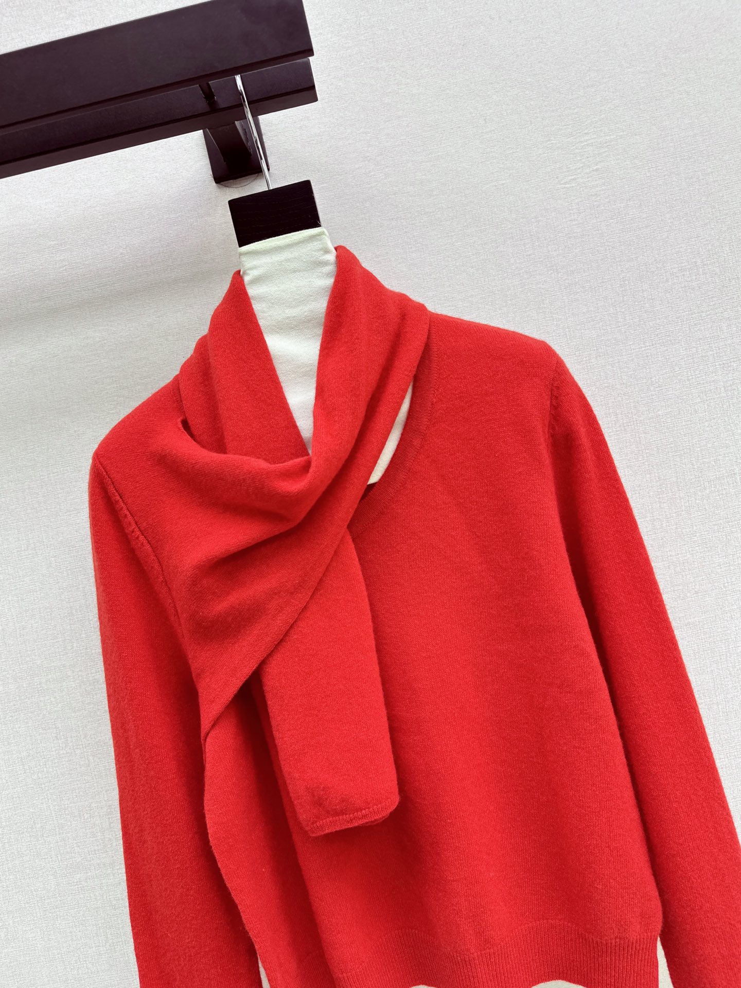 Row 26fw draped scarf-neck knit sweater