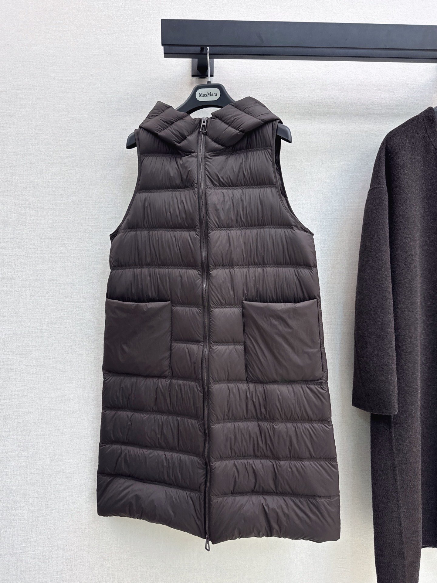 Max 26fw hooded down vest woolen overcoats sets