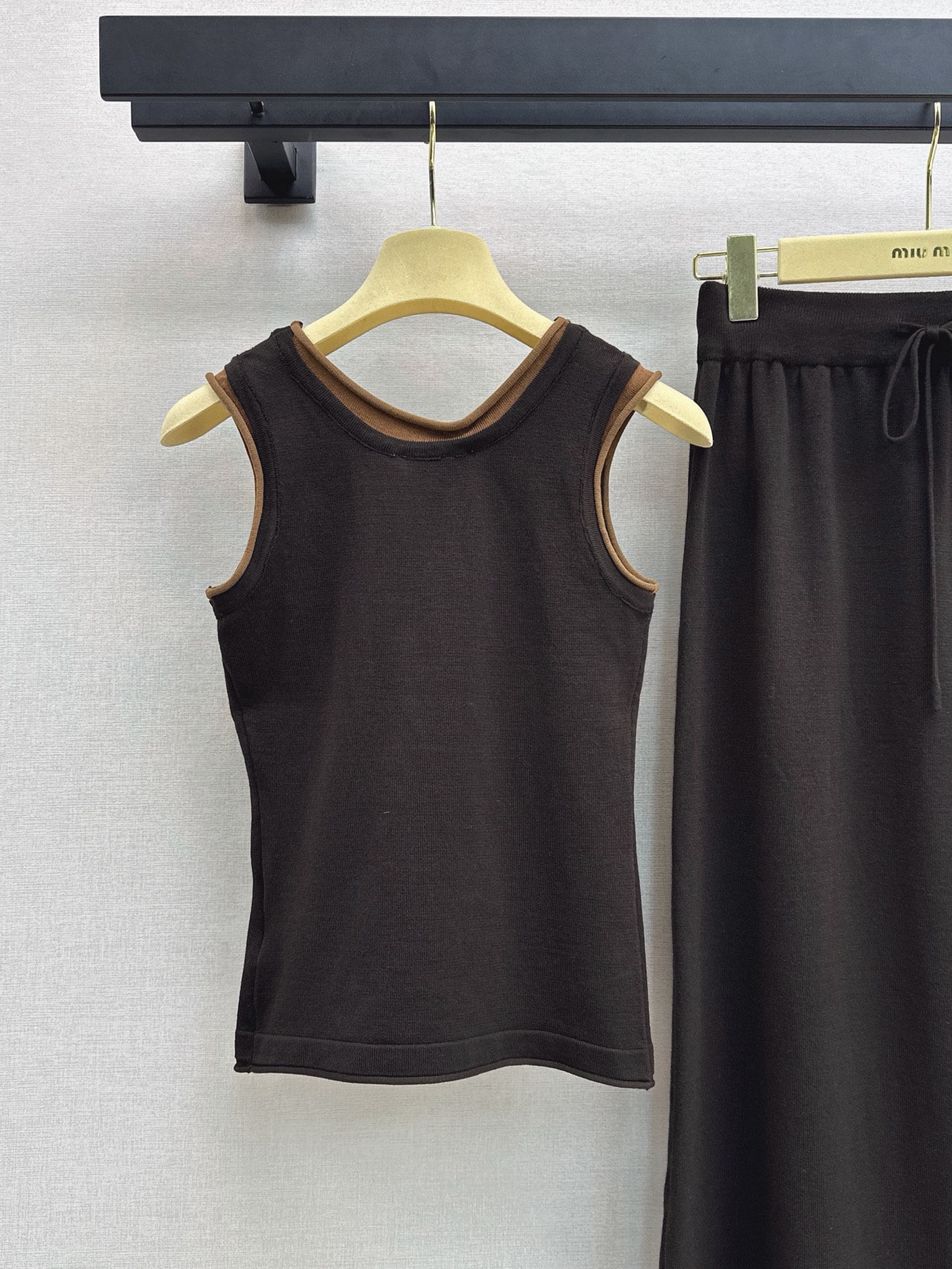Miu 26fw knit vest skirt sets