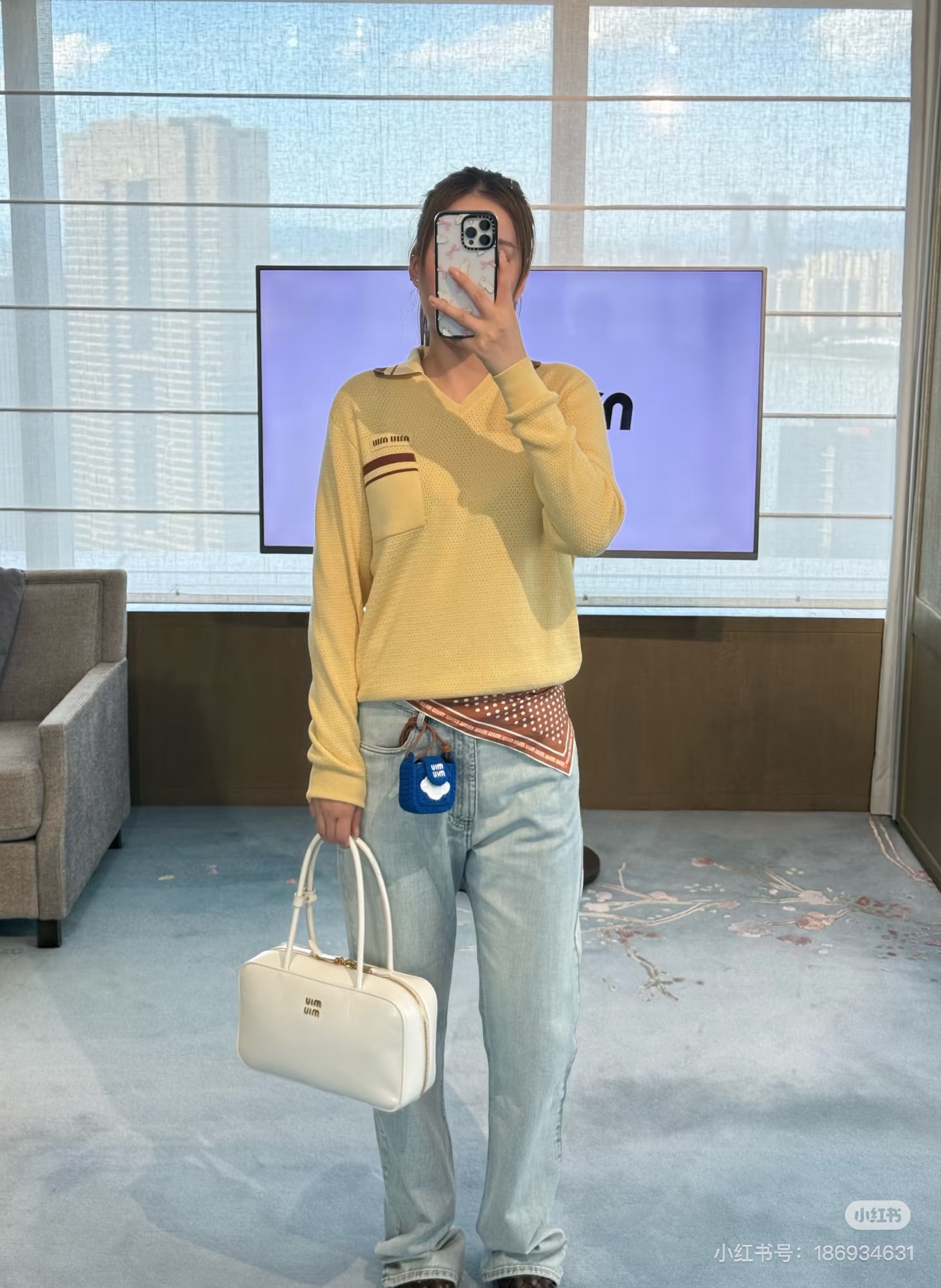 Miu 26fw cashmere knit sweater