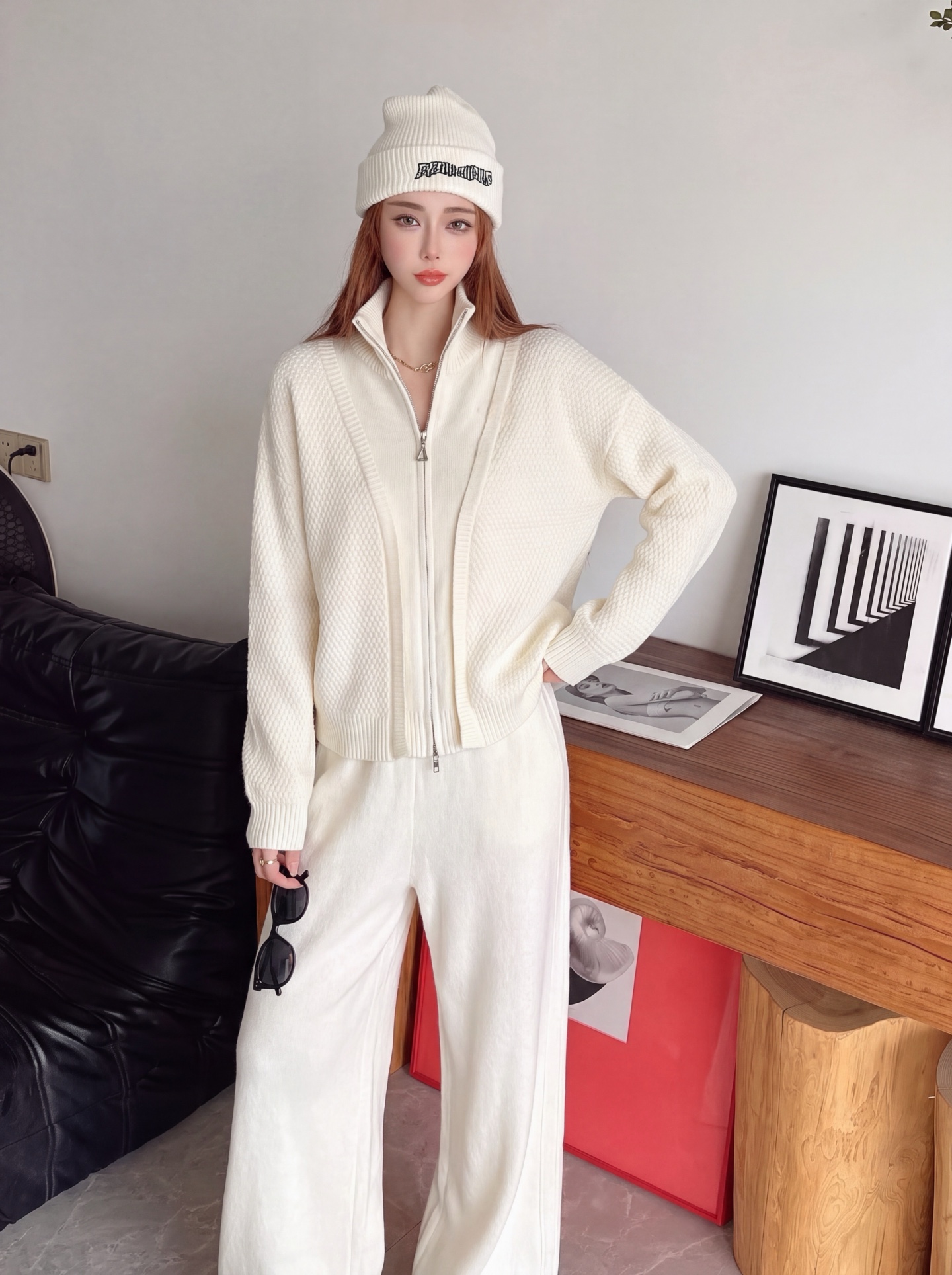 Max 26fw wool cardigan pants sets