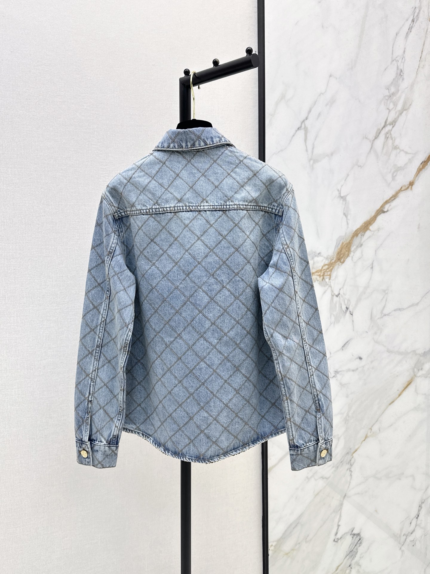 Chan 26fw diamond pattern denim shirt jacket