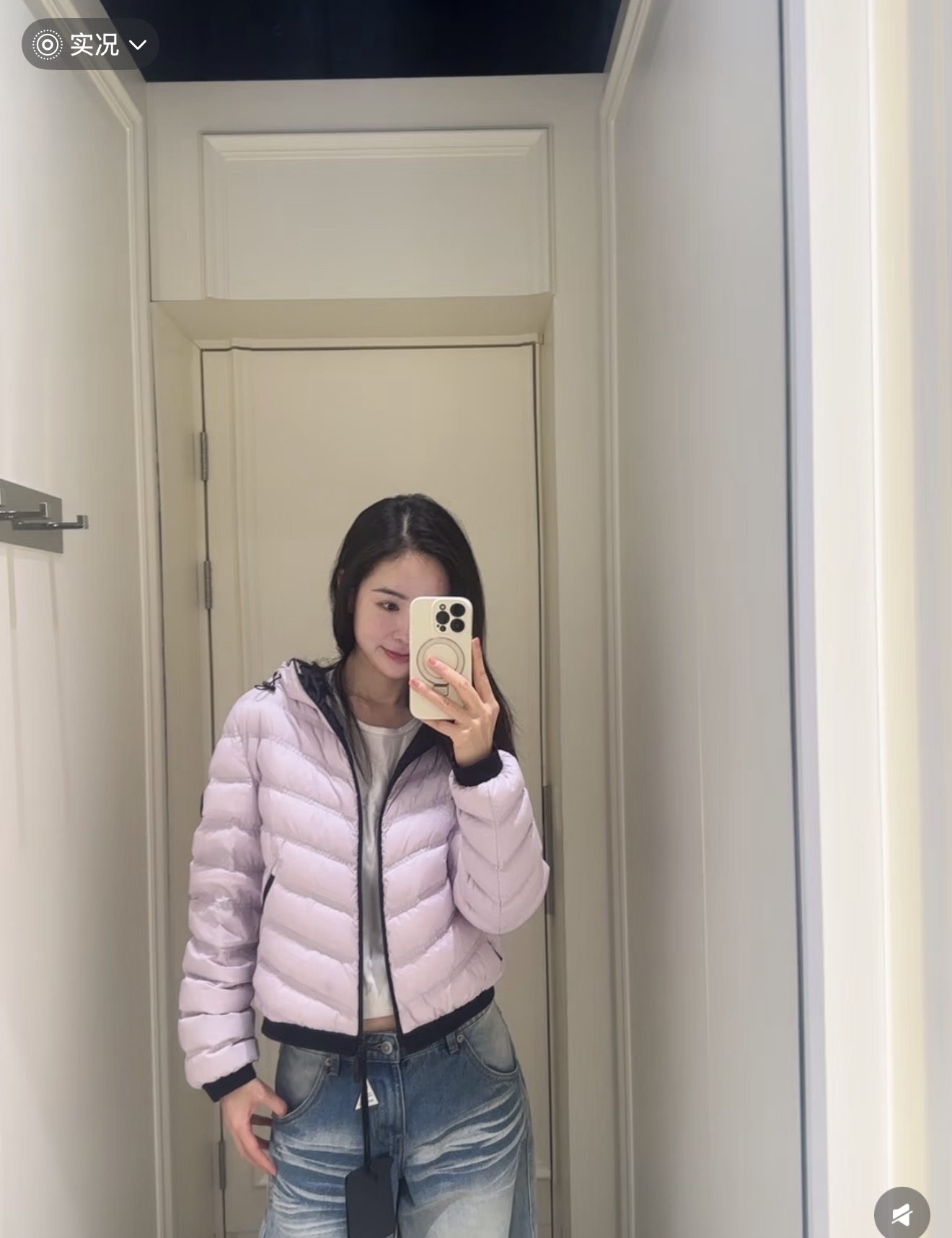 Monc 26fw cropped hooded down jacket