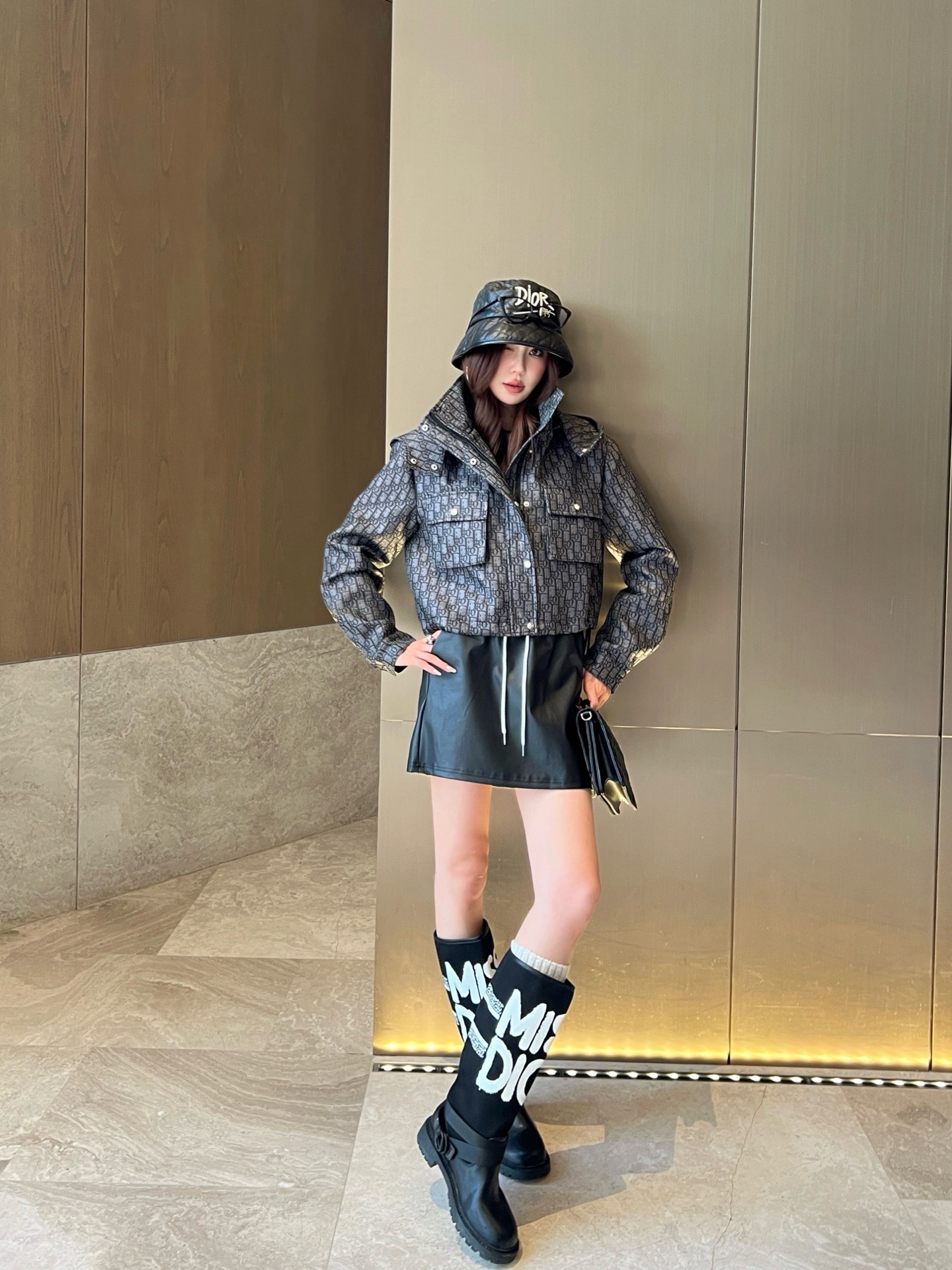 CD 26fw jacquard cropped jacket