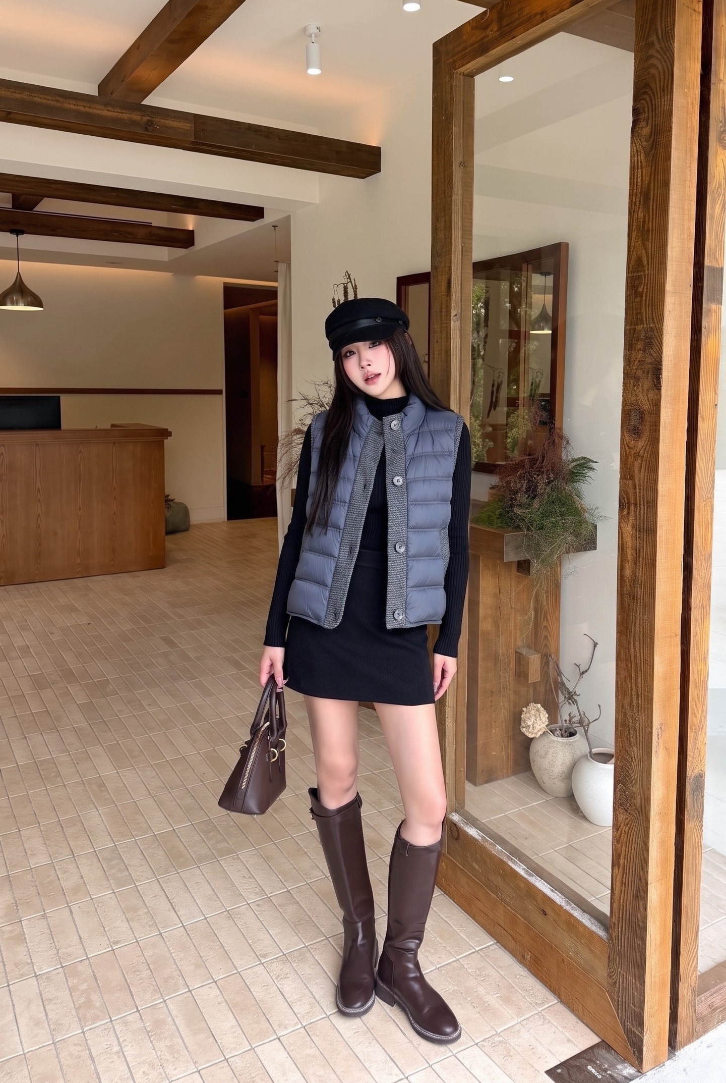 Max 26fw wool contract down vest