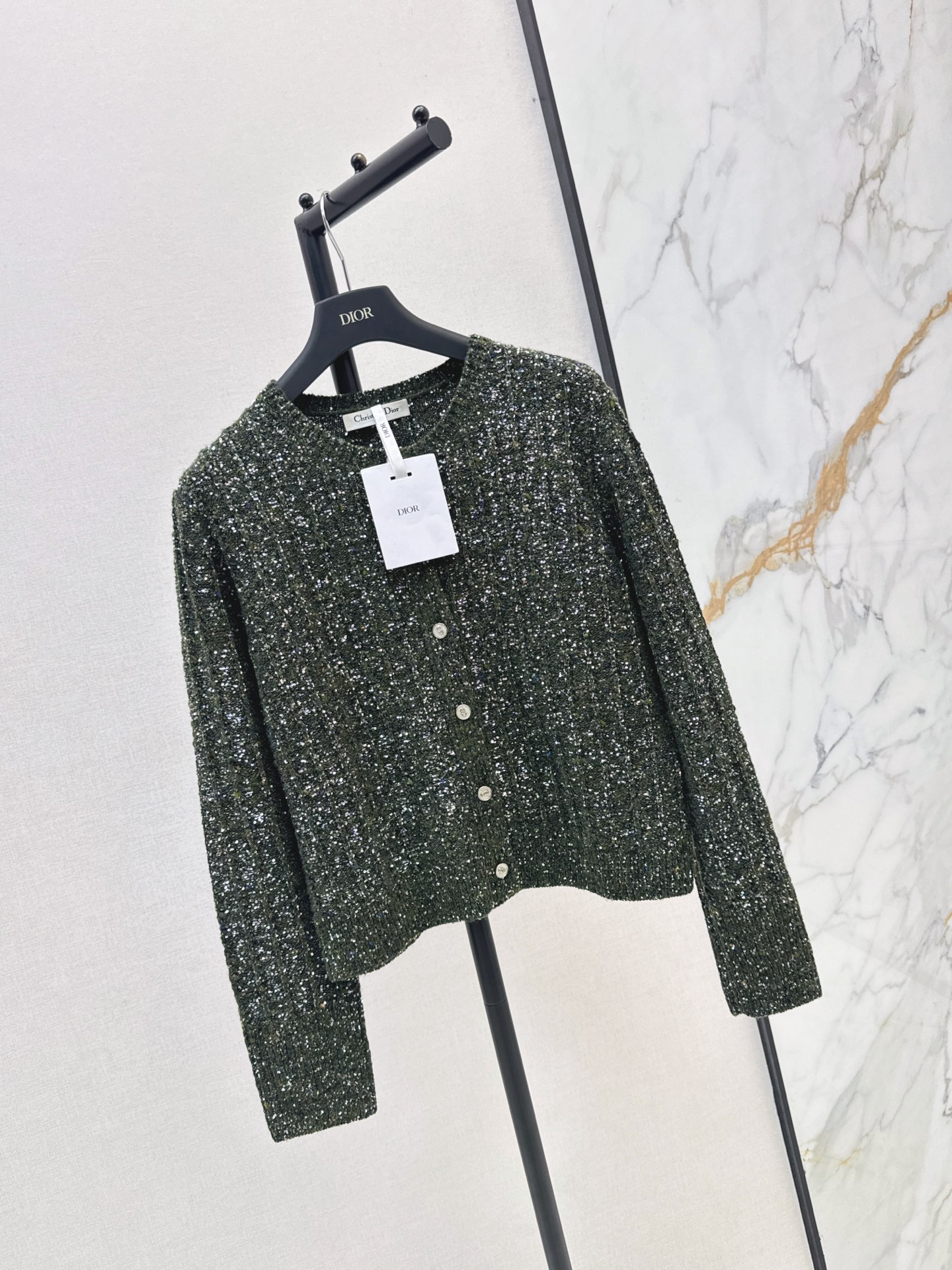 CD 26fw iridescent sequins cardigan jacket