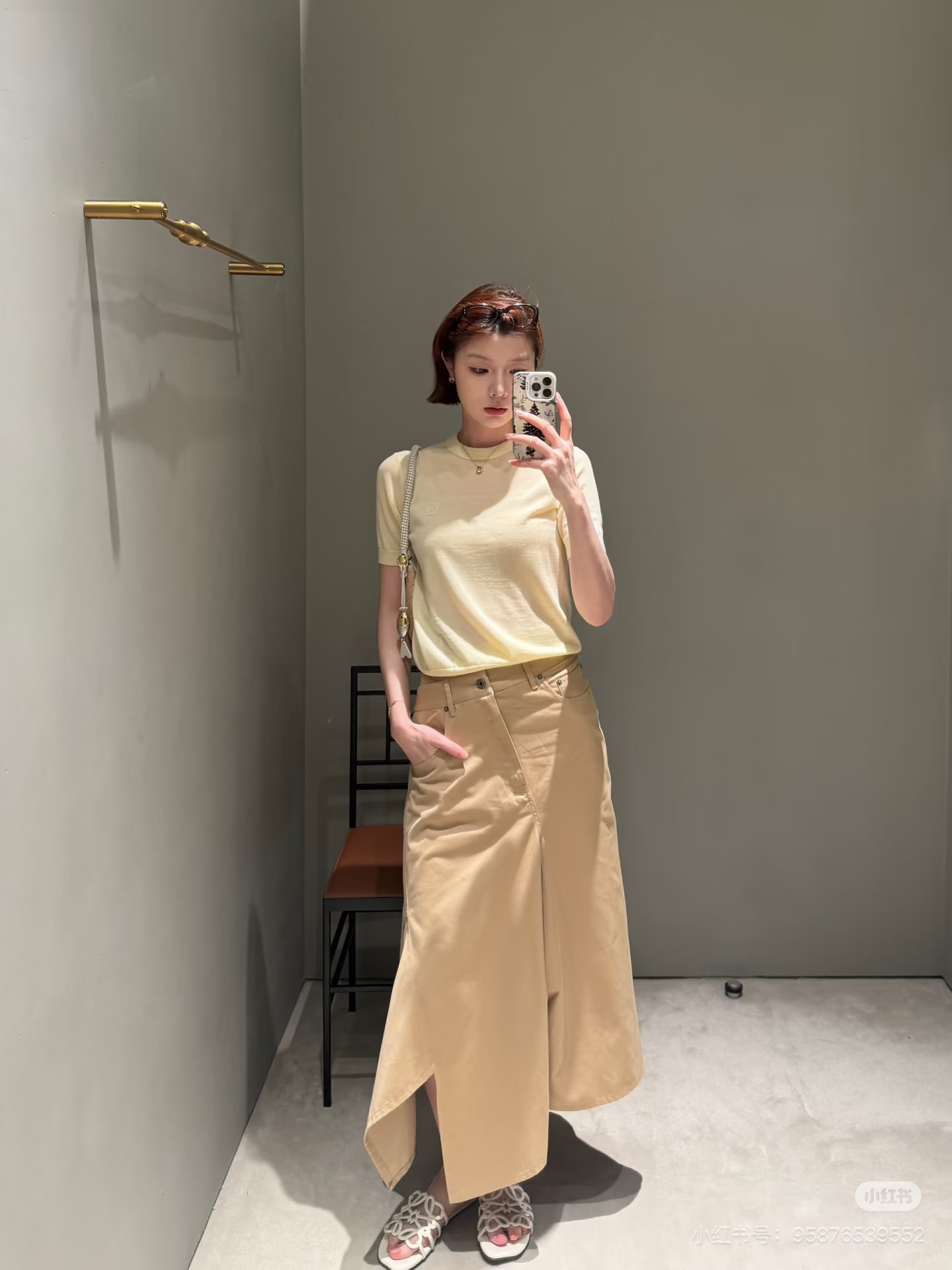 Loe 26fw asymmetric layered skirt