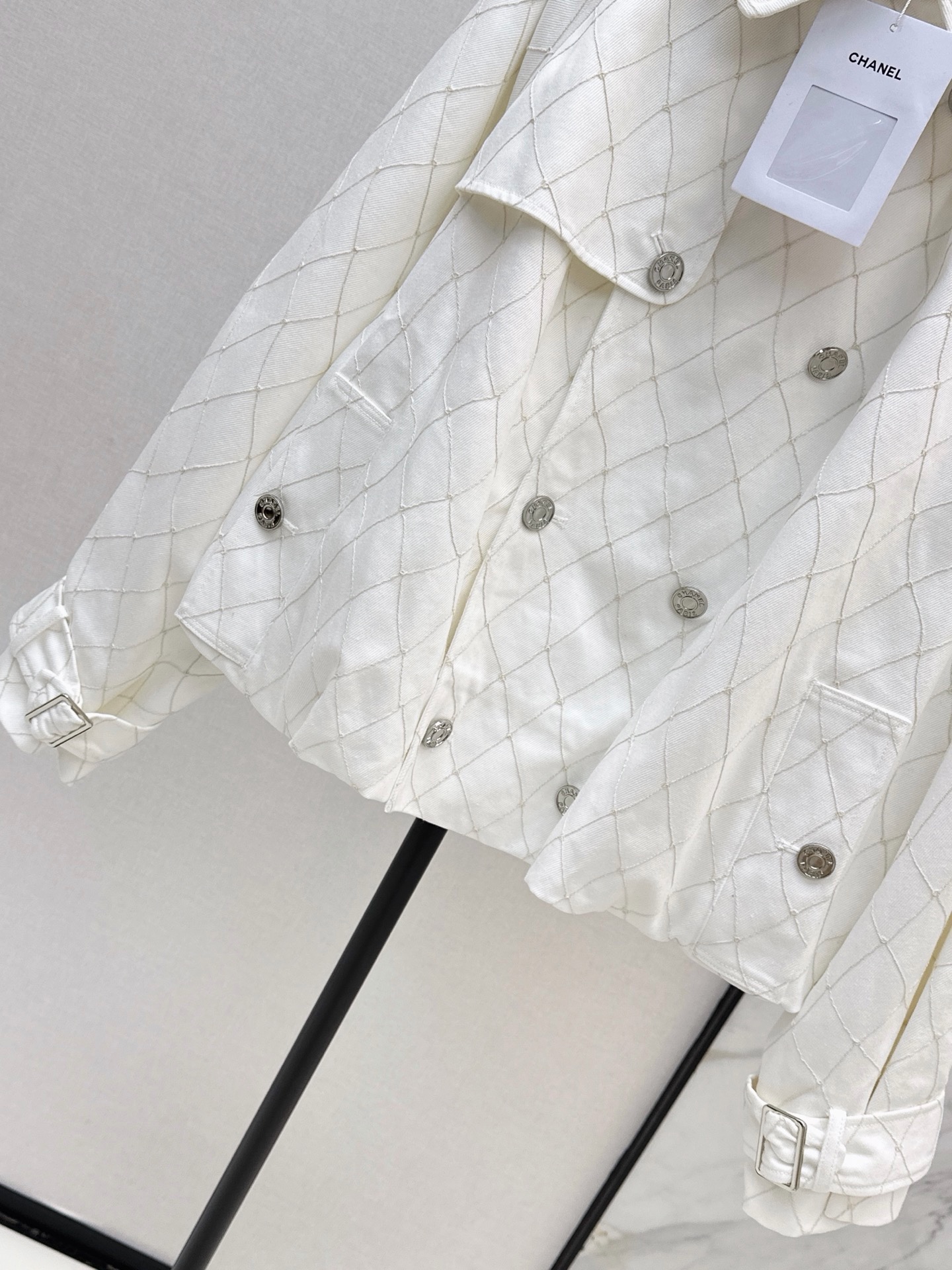 Chan 26fw denim cropped trench coats