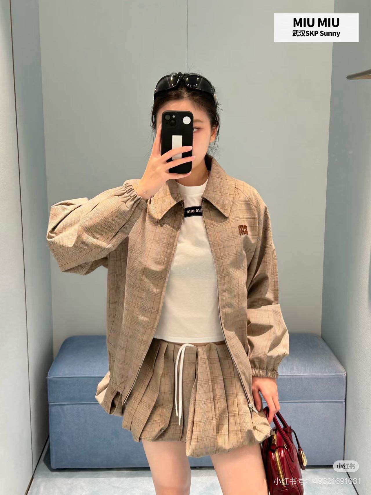 Miu 26fw check jacket