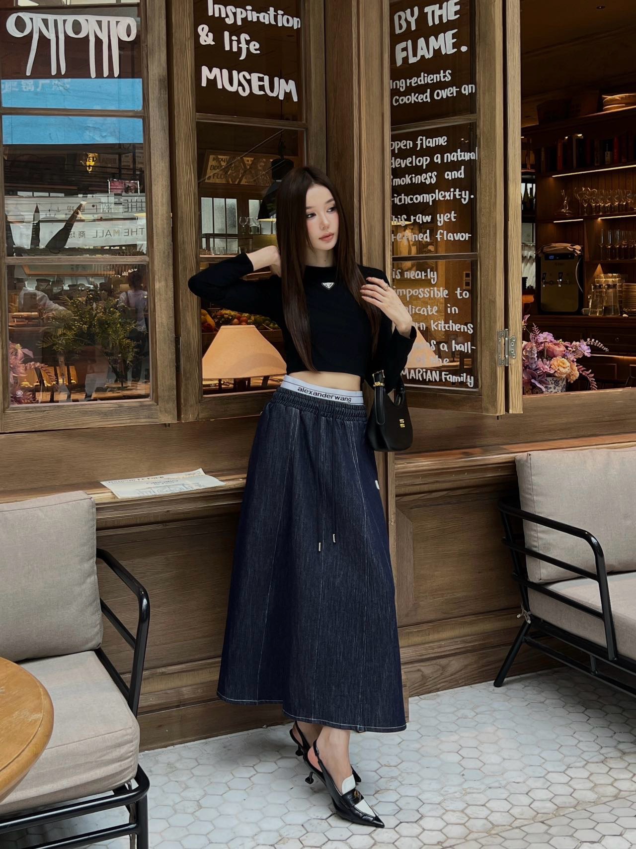 Alex 26fw drawstring skirt