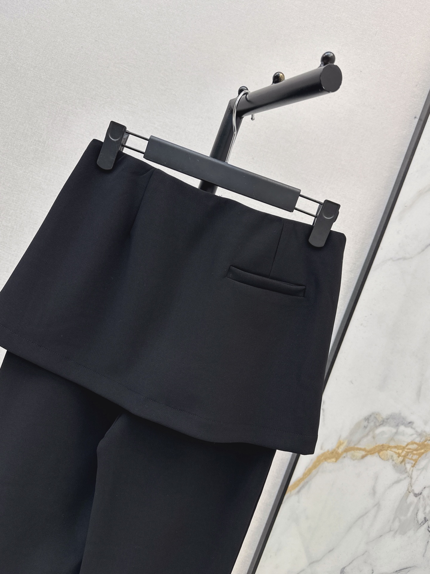 Pra 26fw skirt-overlay slim-fit pants