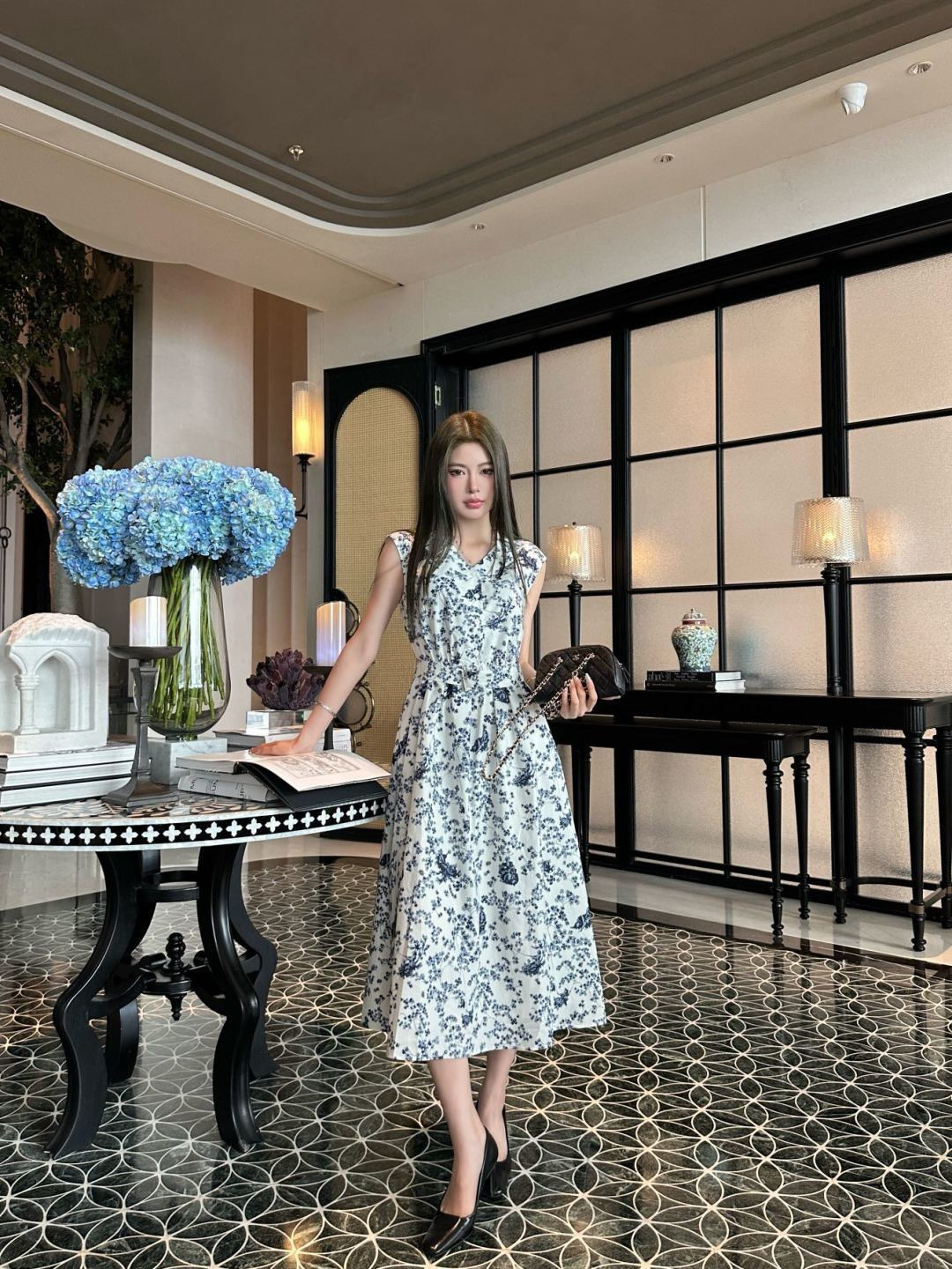 CD 26ss sleeveless print dress