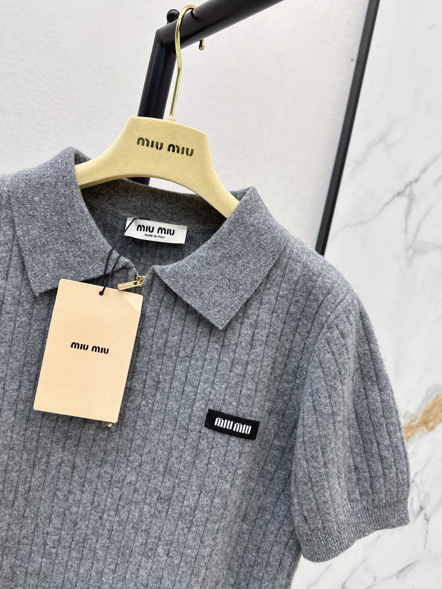 Miu 26fw wool polo knitwear