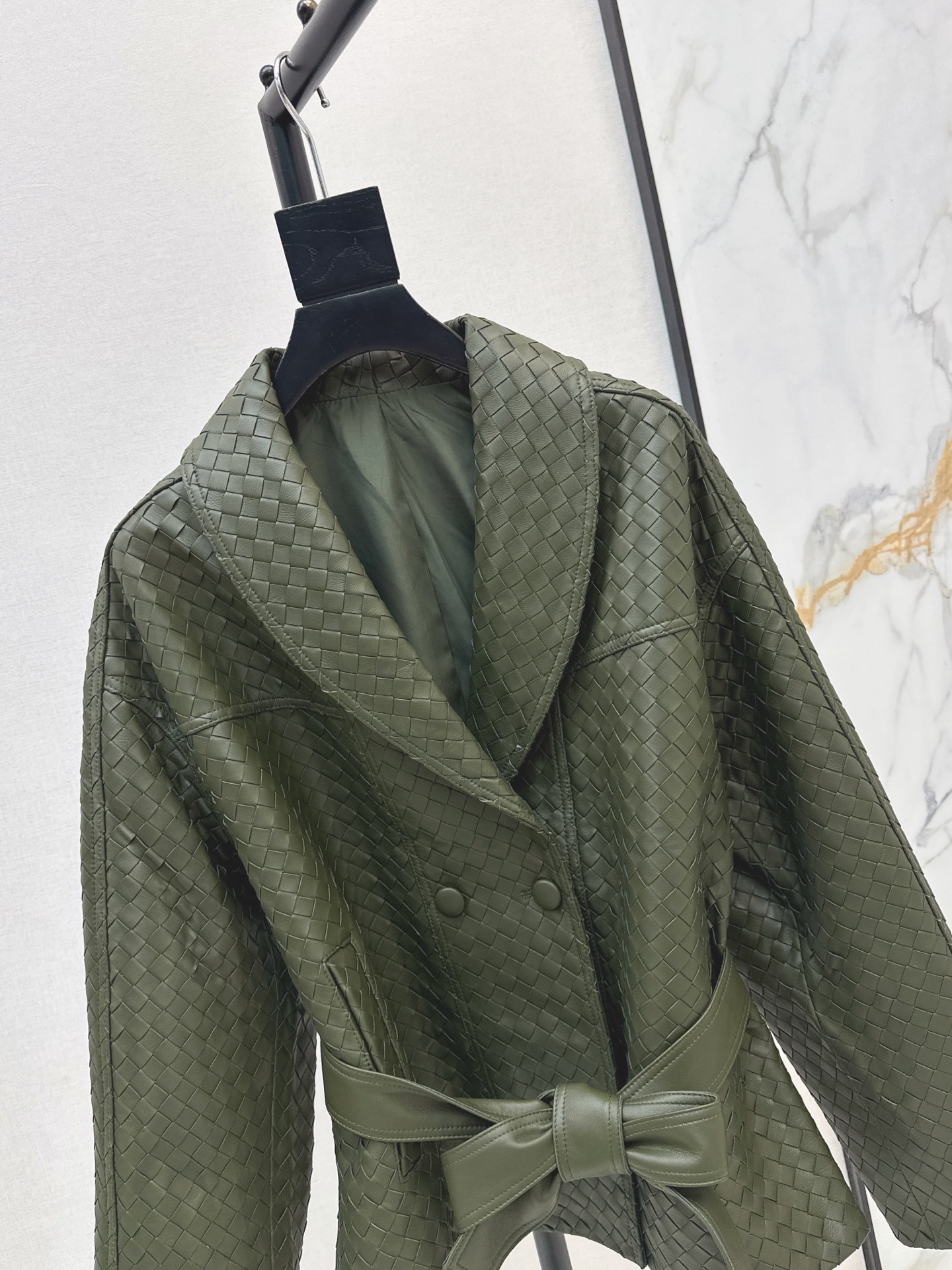 Bott 26ss leather woven jacket
