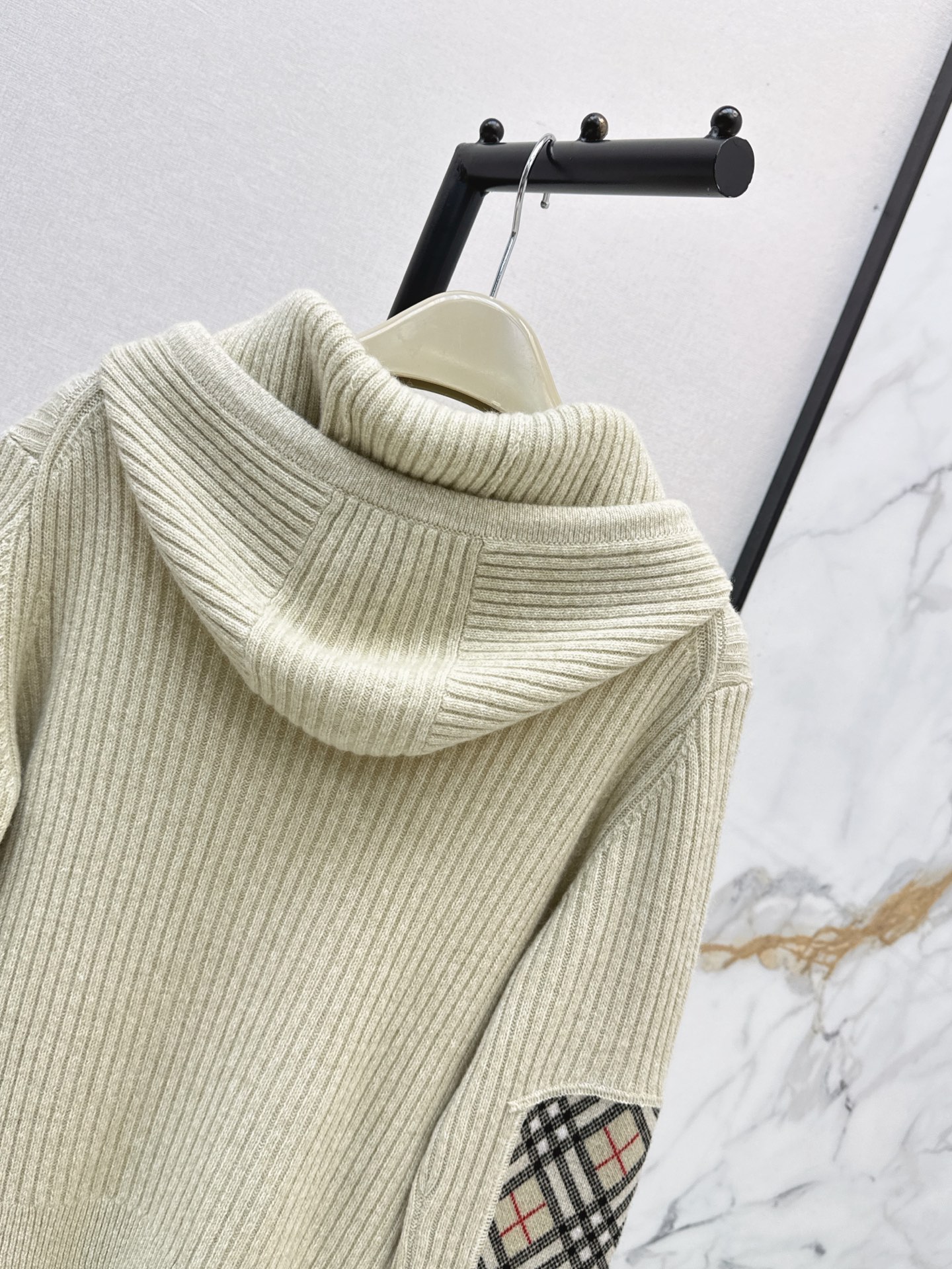 Bur 26fw hooded knit sweater