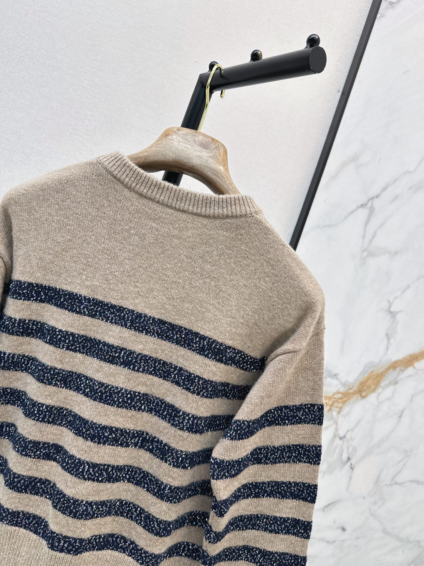 Brun 26fw stripe knit cardigan