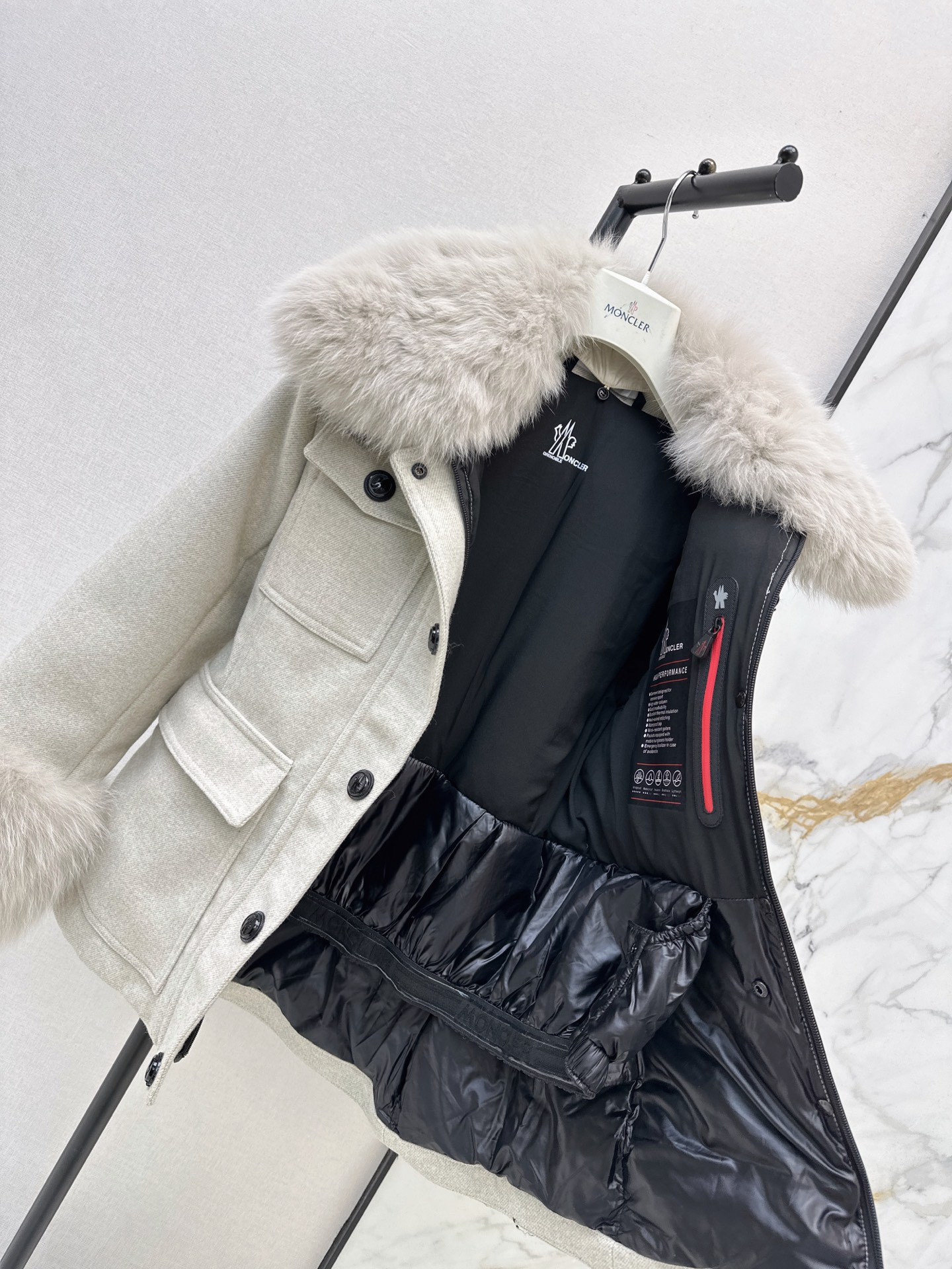 Monc 26fw fur-trim ski jacket