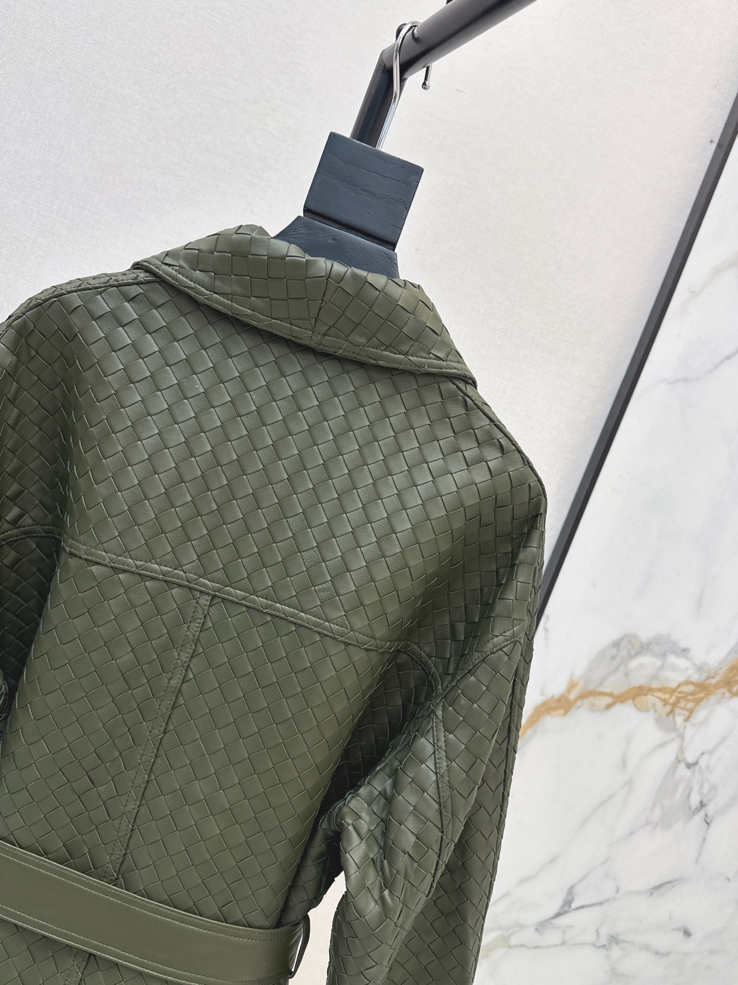 Bott 26ss leather woven jacket