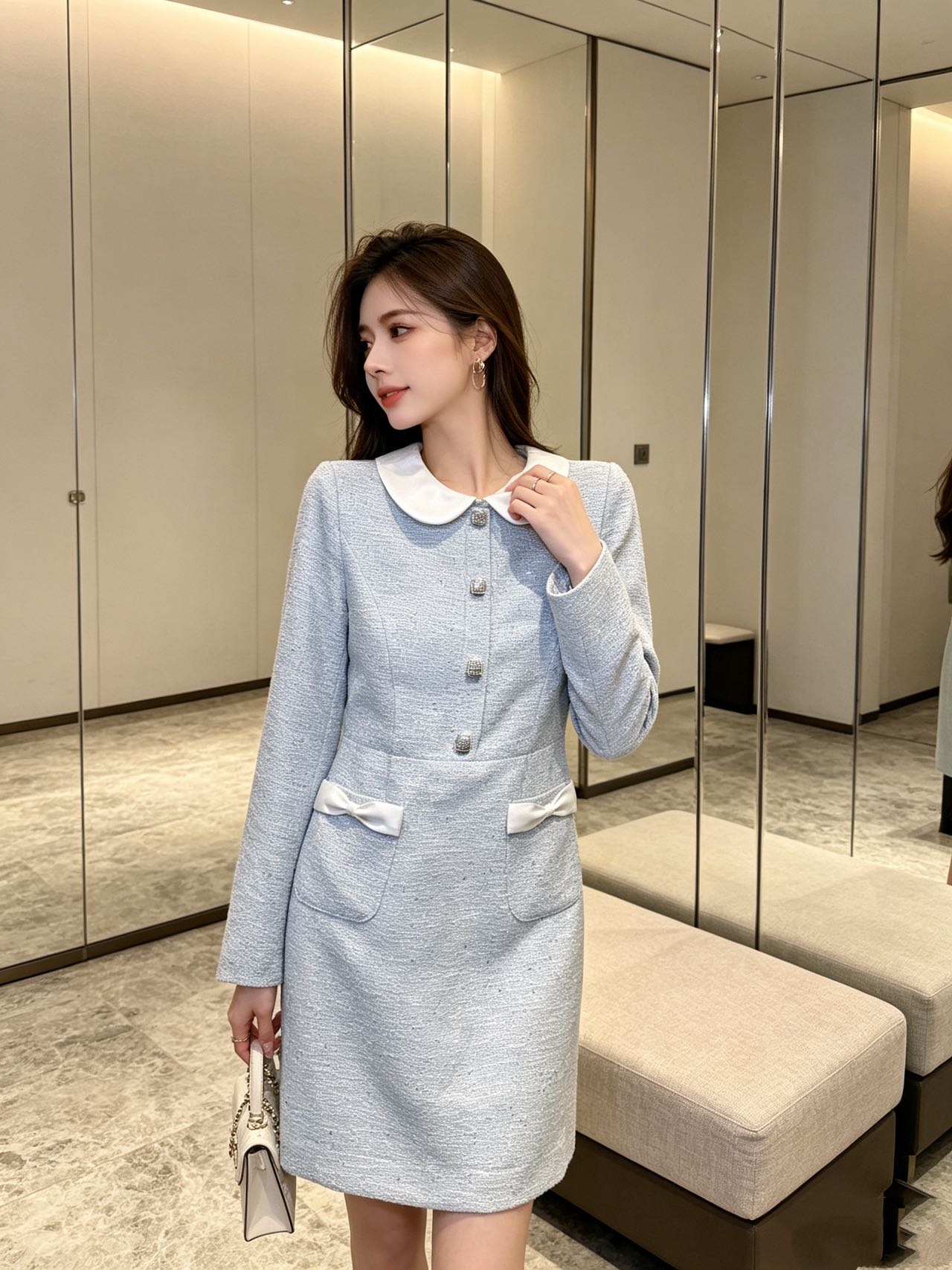 Chan 26fw tweed dress