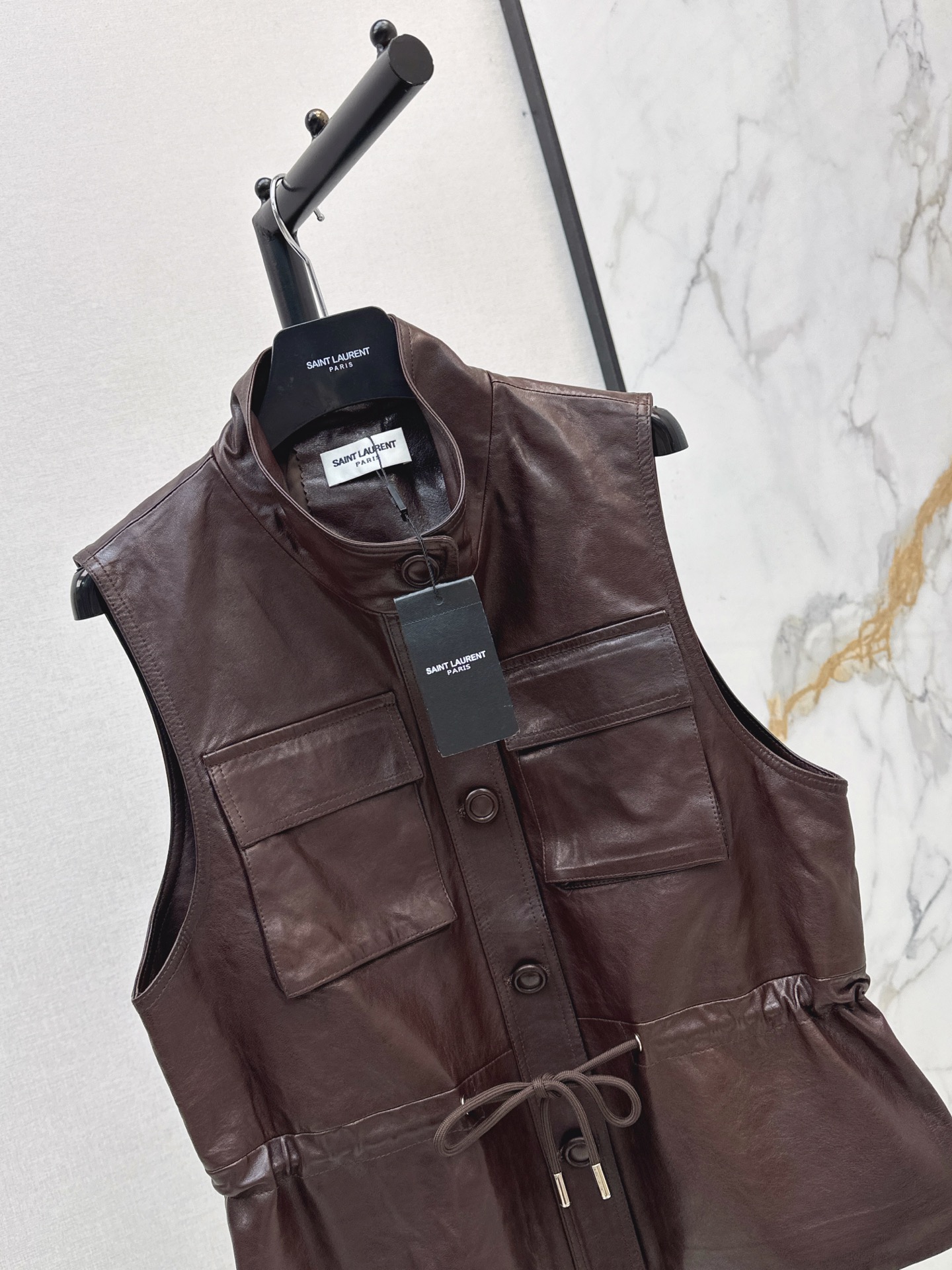 Sain 26fw leather vest jacket