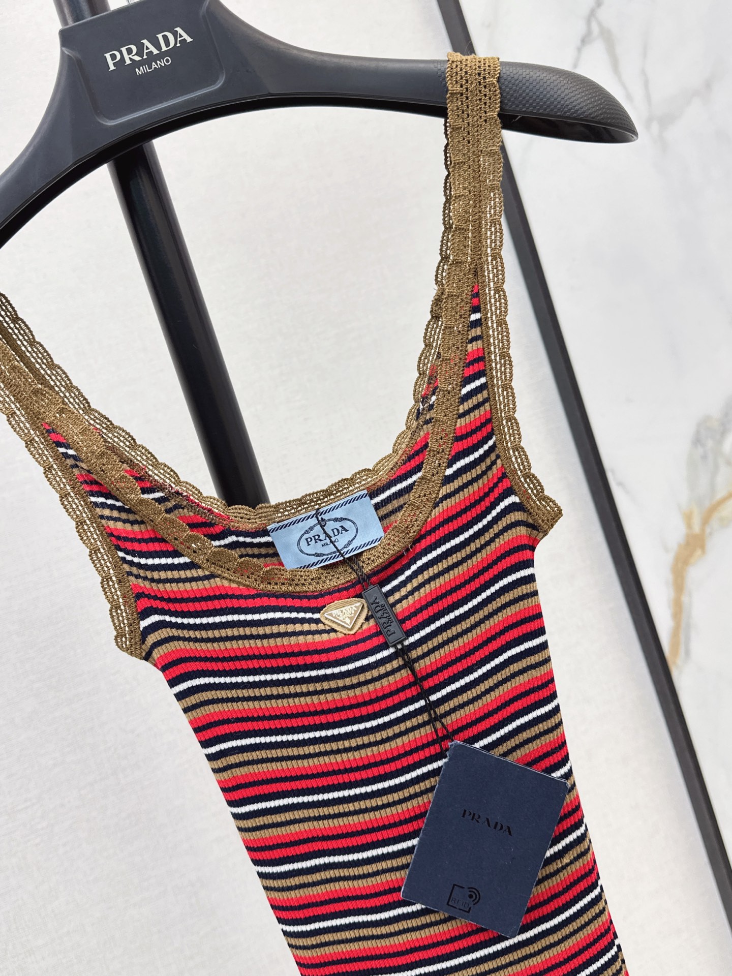 Pra 26fw stripe knit dress