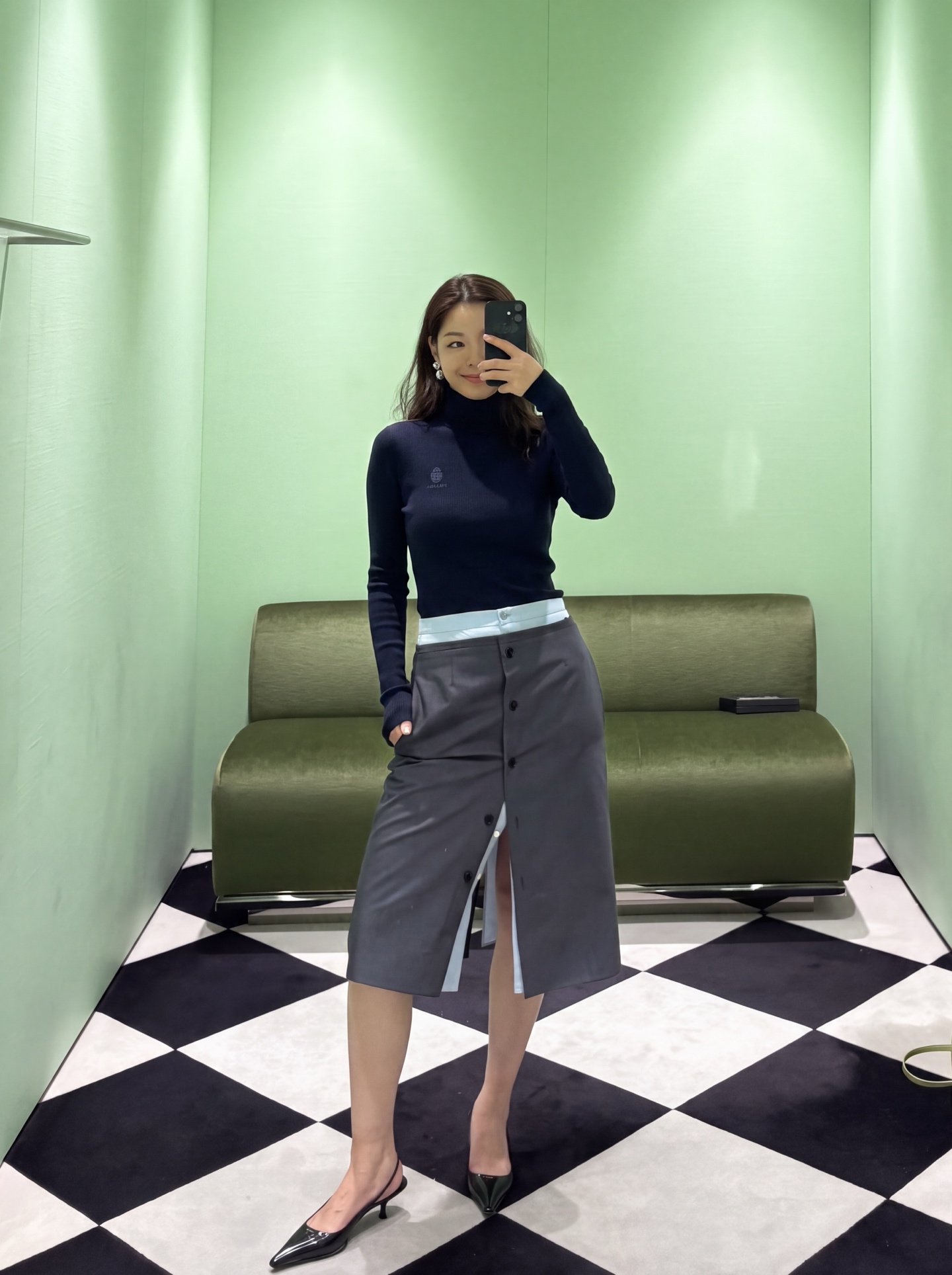 Pra 26fw knit high neck basic tee