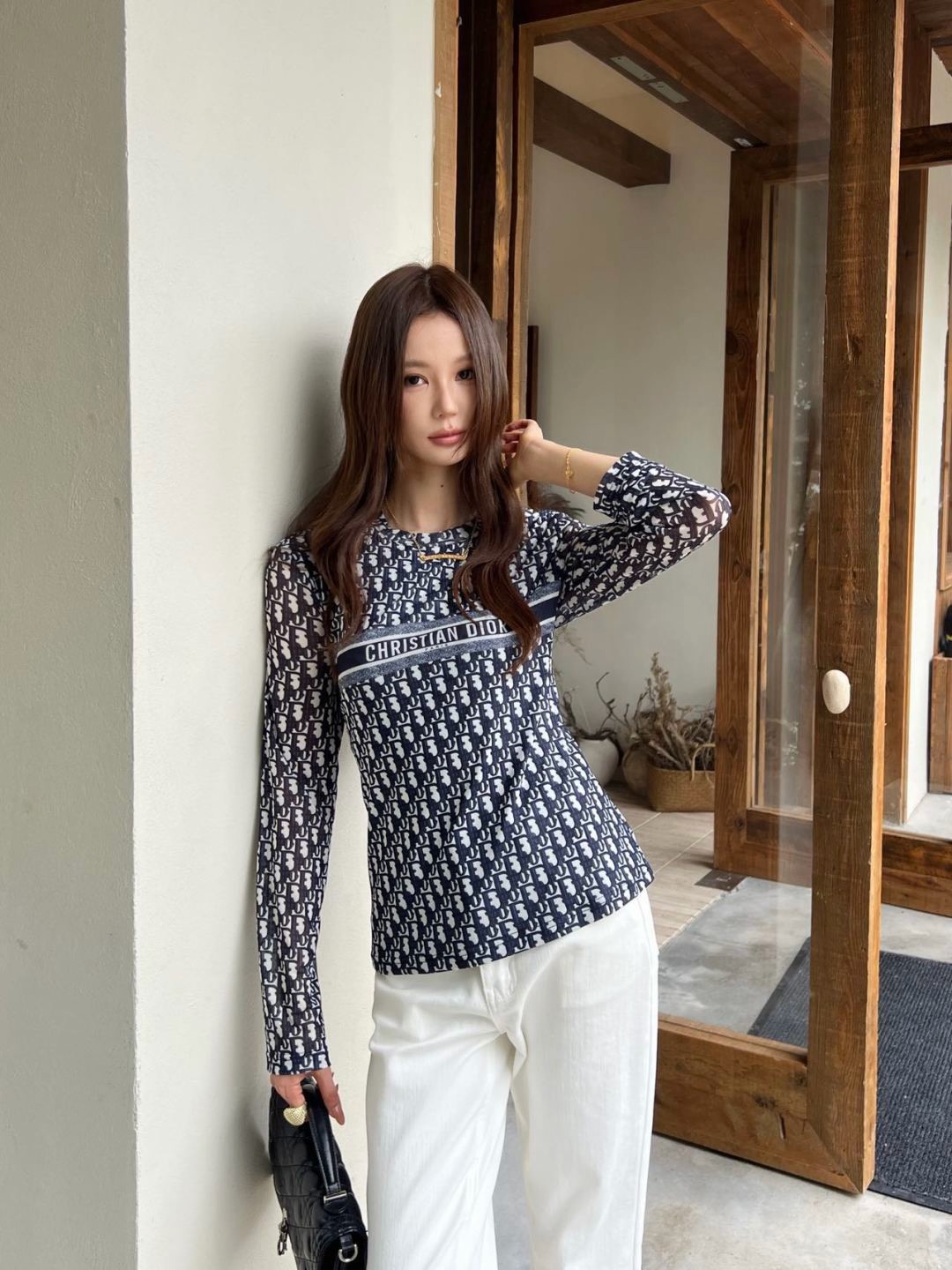 CD 26fw print mesh basic tee